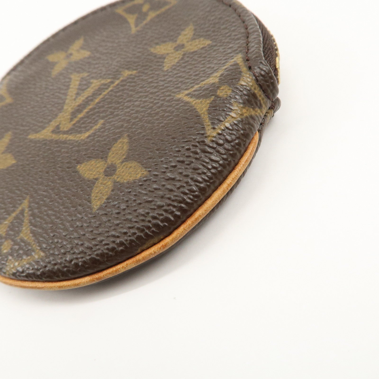 Louis Vuitton Monogram Porte Monnaie Rond Coin Case Brown M61926 Used