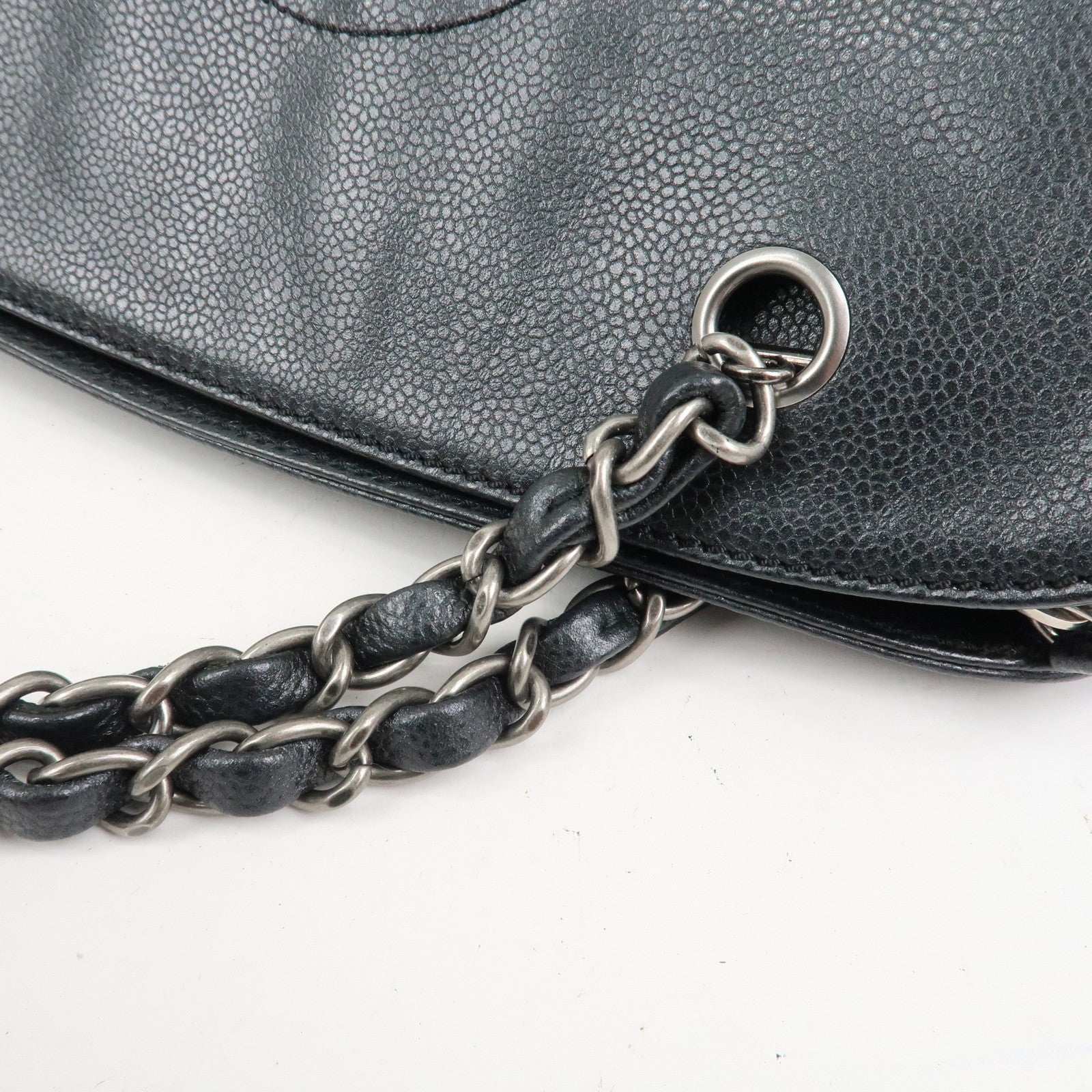 CHANEL COCO Mark Caviarskin Chain Shoulder Bag Black