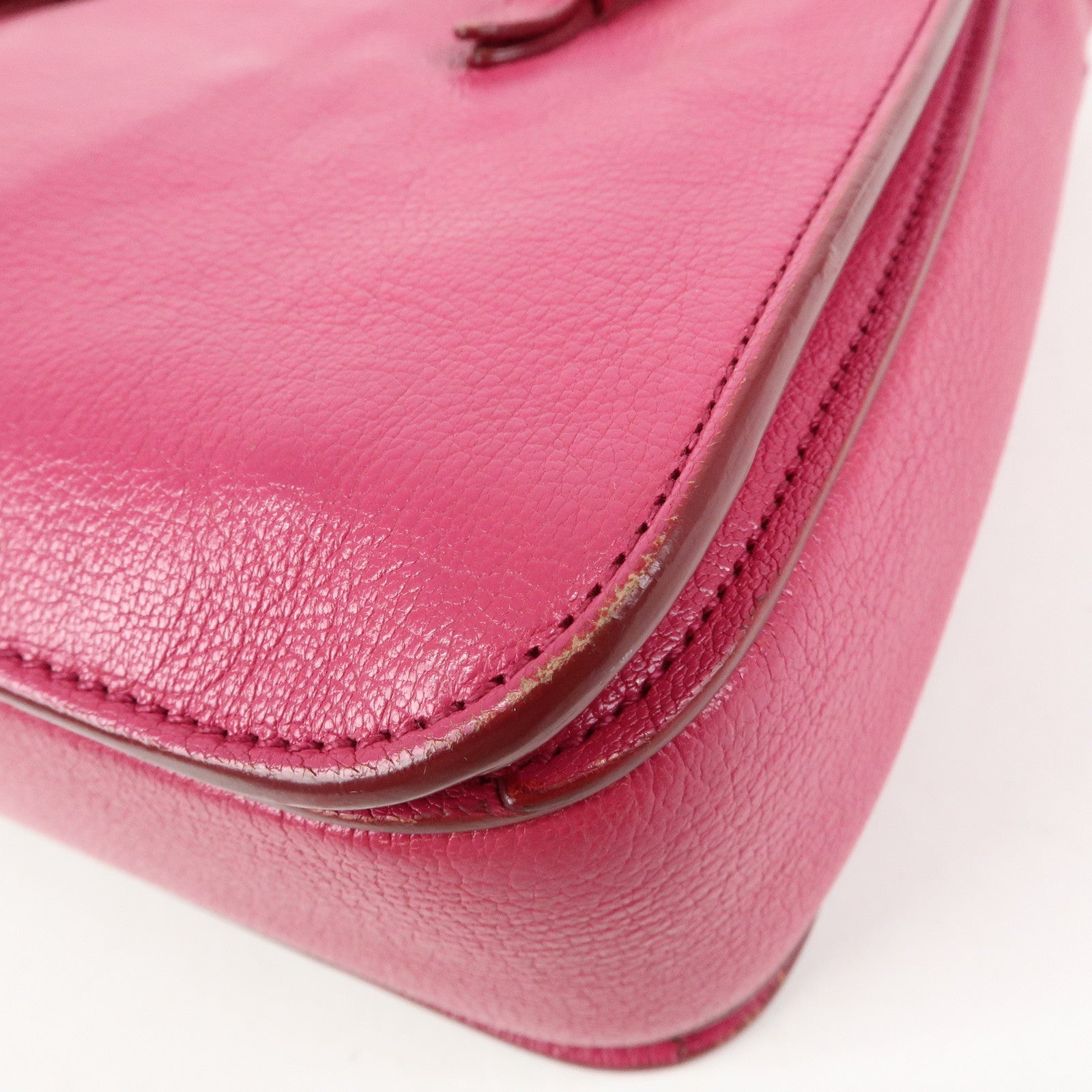 MIU MIU Madras Leather 2Way Bag Hand Bag Shoulder Bag Pink