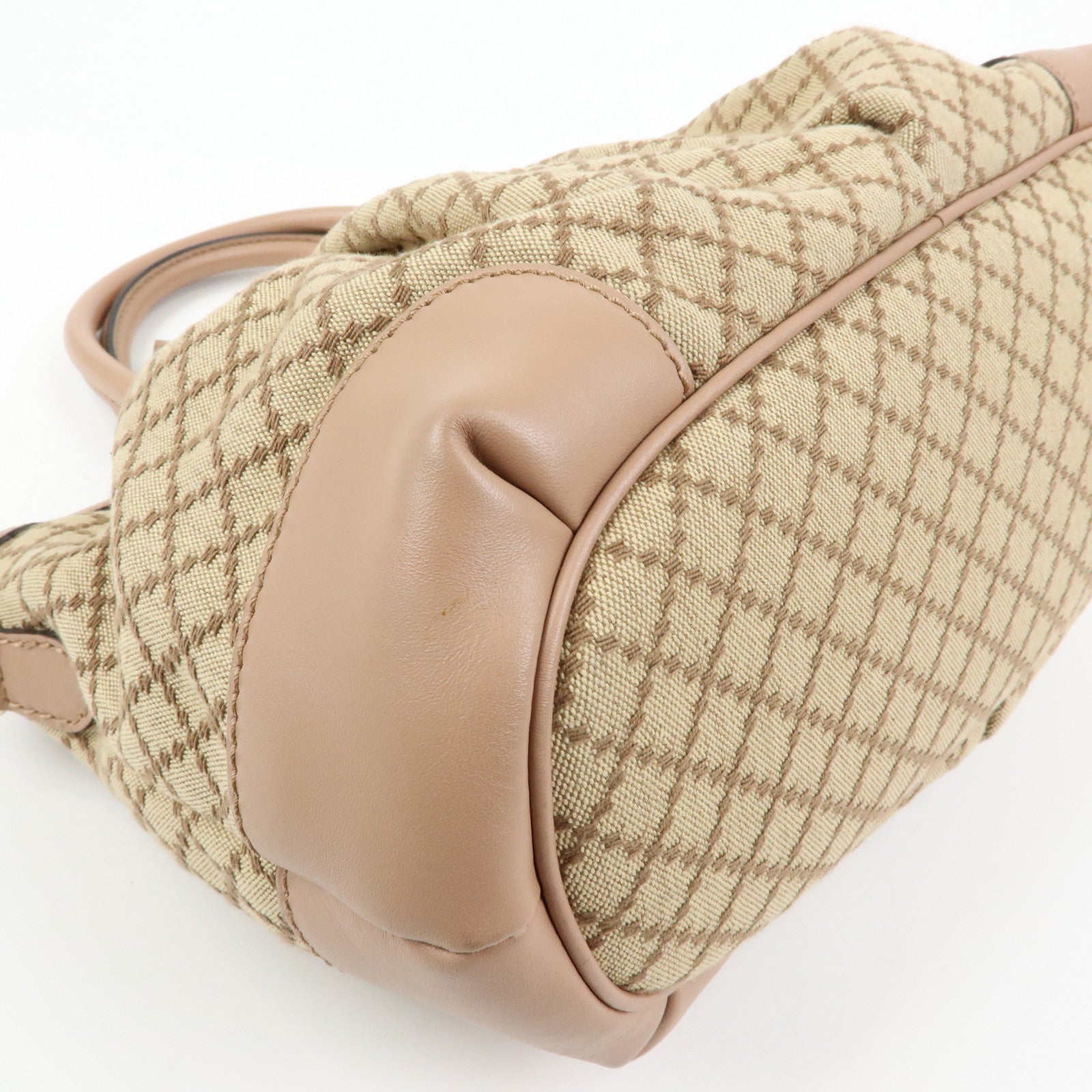 GUCCI Sukey Interlocking G Diamante 2Way Shoulder Bag Beige 247902