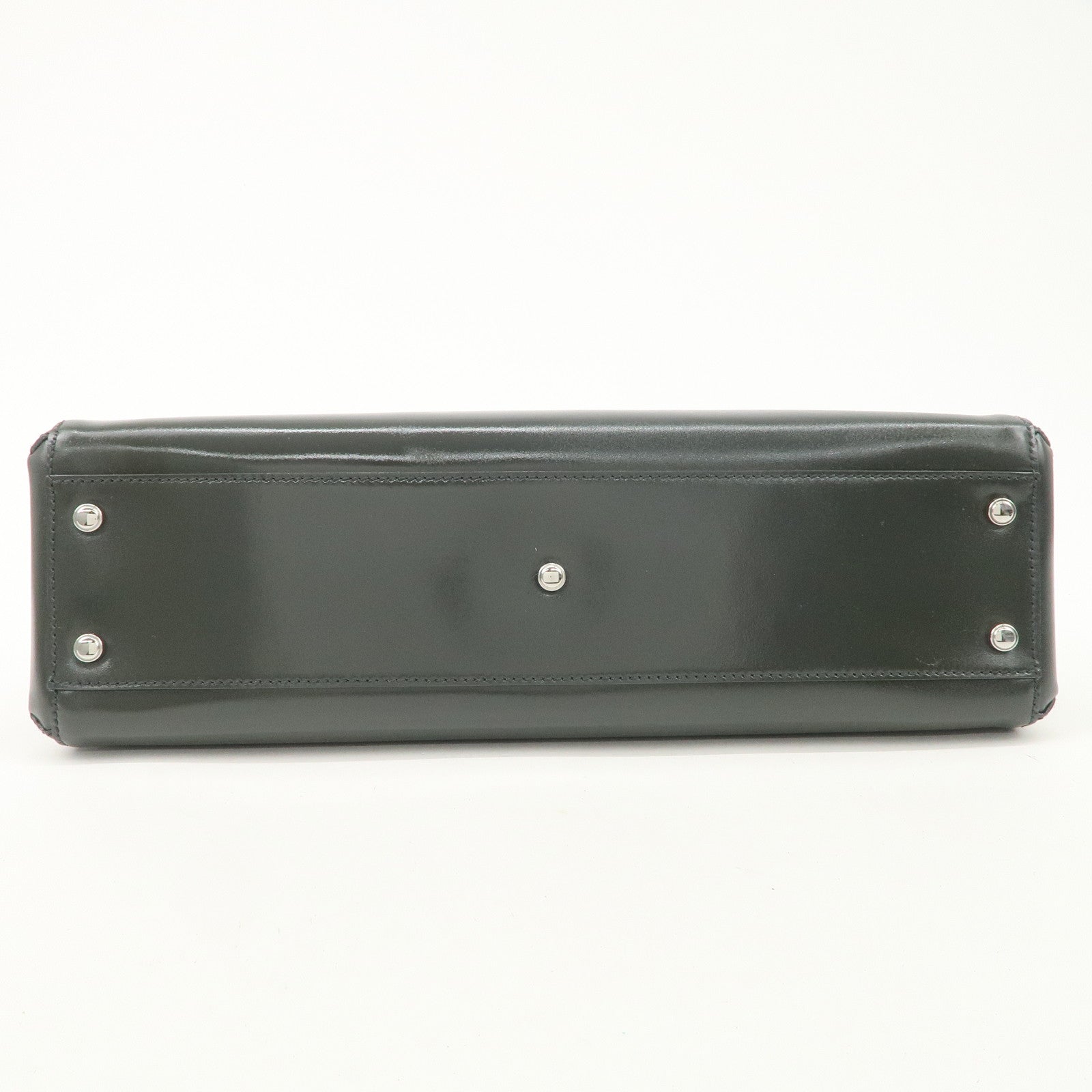 Cartier Marcello Patent Leather Tote Bag Hand Bag Khaki Used