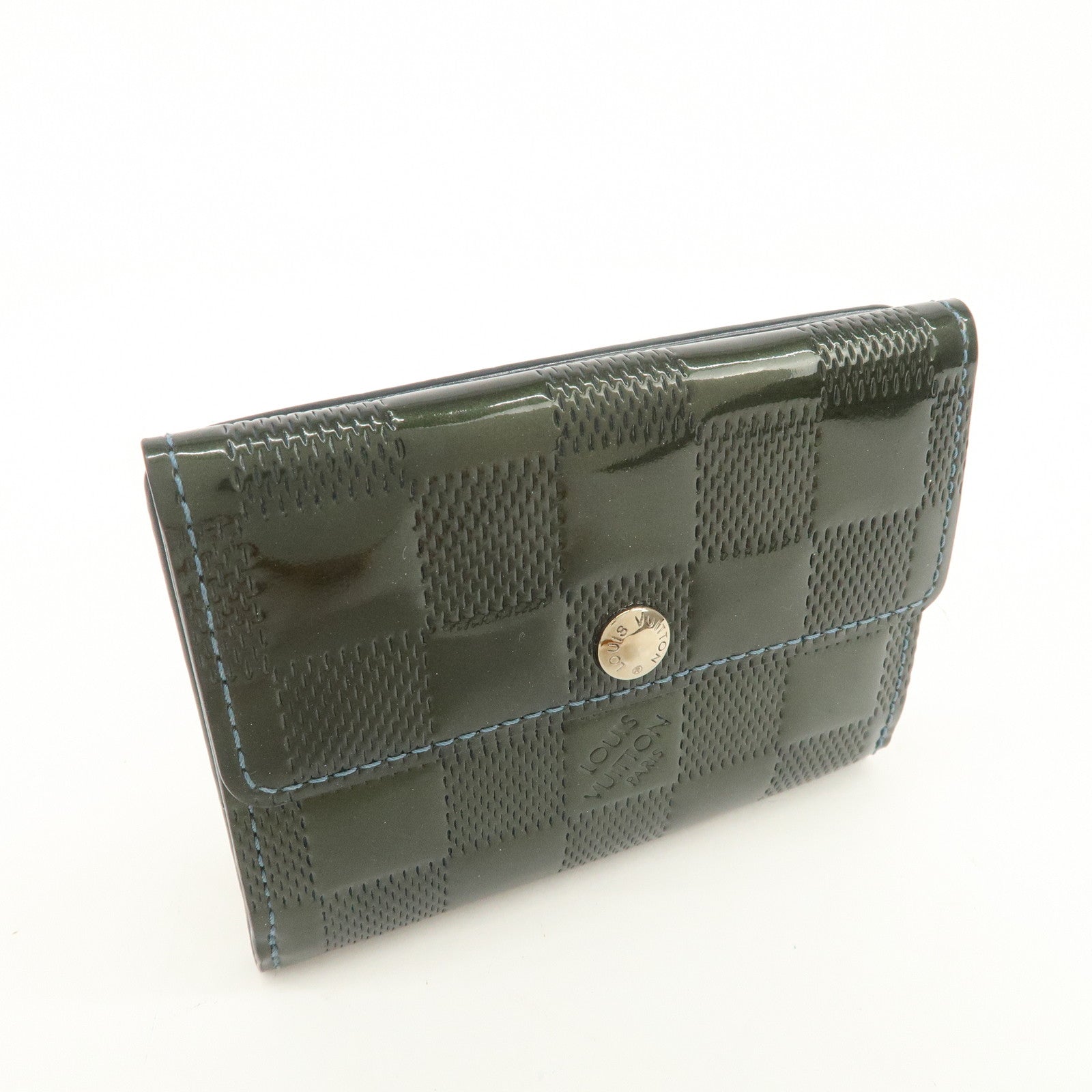 Louis Vuitton Damier Vernis Ludlow Coin Case Petrol Blue M92136