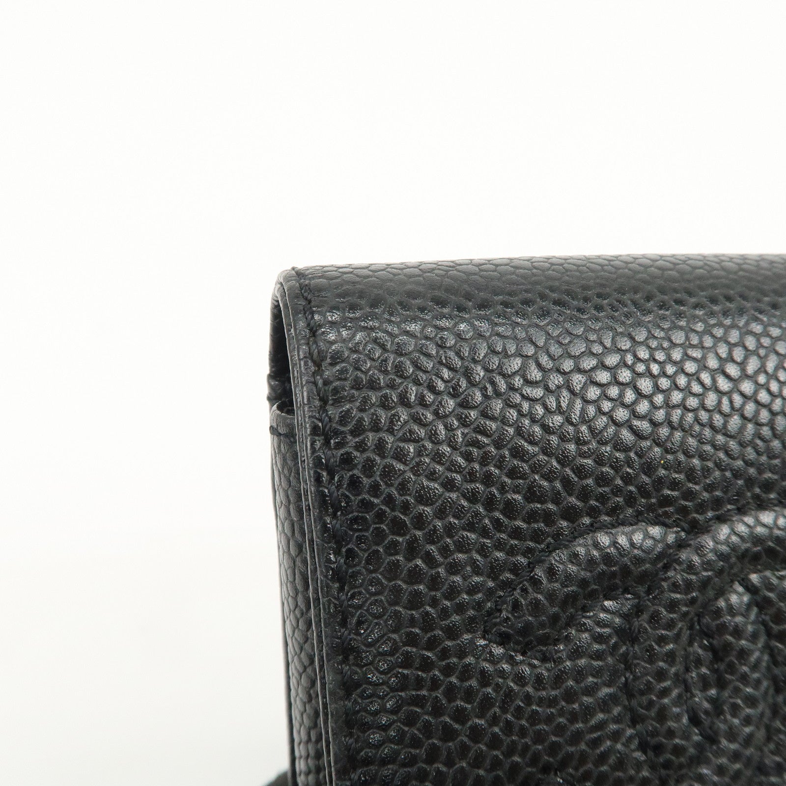CHANEL COCO Mark Caviarskin Cigarette Case Black A13511