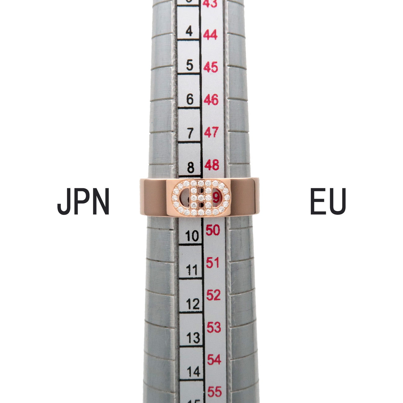 HERMES H Dunkle PM Diamond Ring K18PG Rose Gold #49 US5 EU49 HK10.5