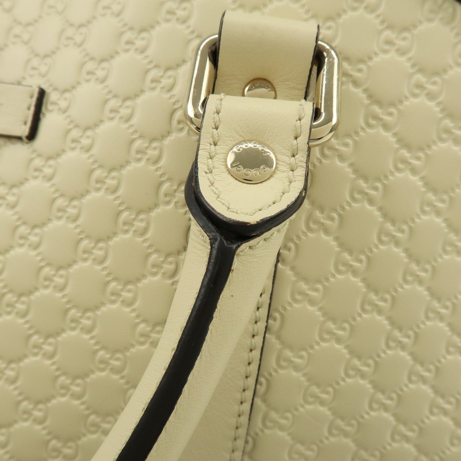 GUCCI Microguccissima Leather 2Way Bag Hand Bag Ivory 449663