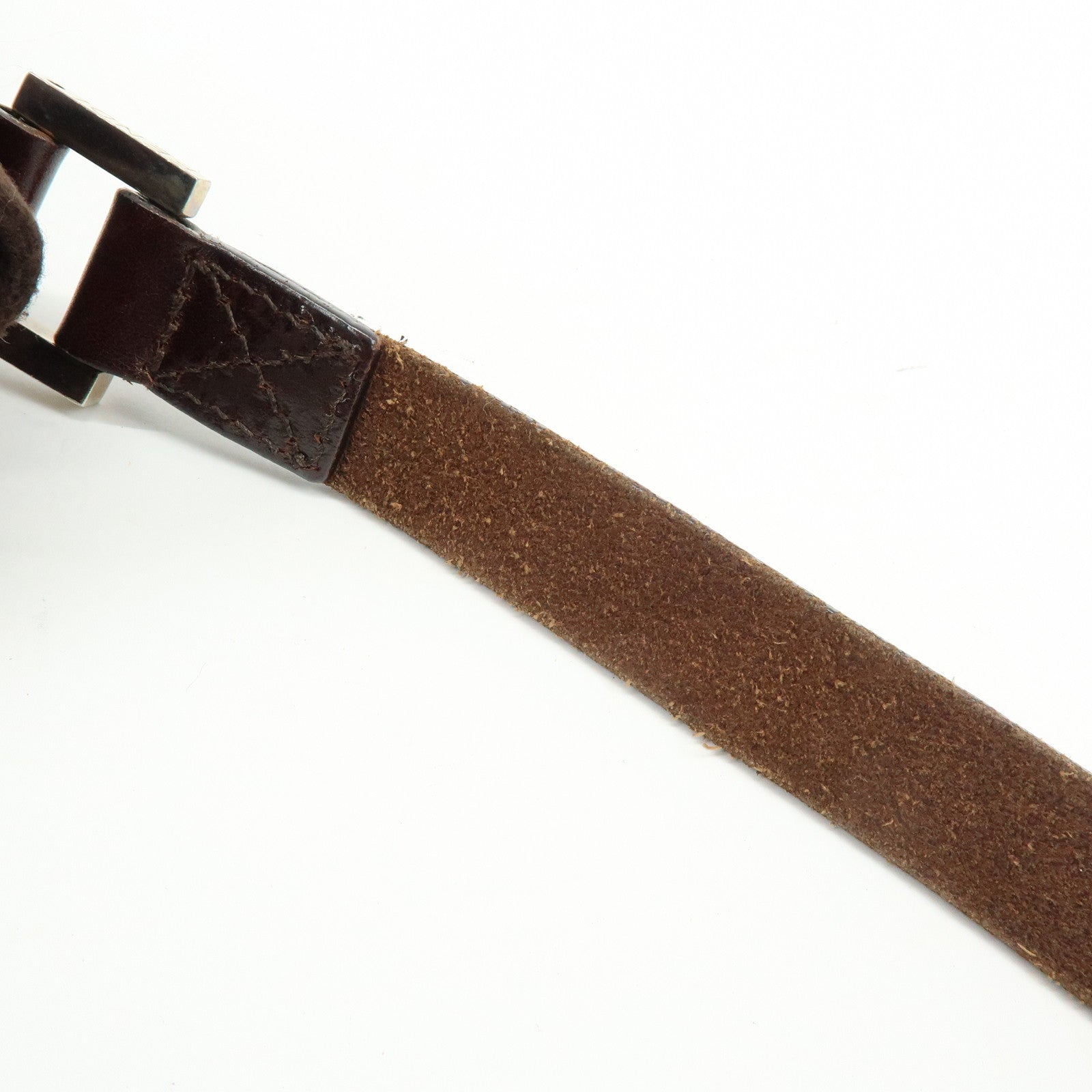 FENDI Wool Leather Shoulder Bag Crossbody Bag Brown 16071