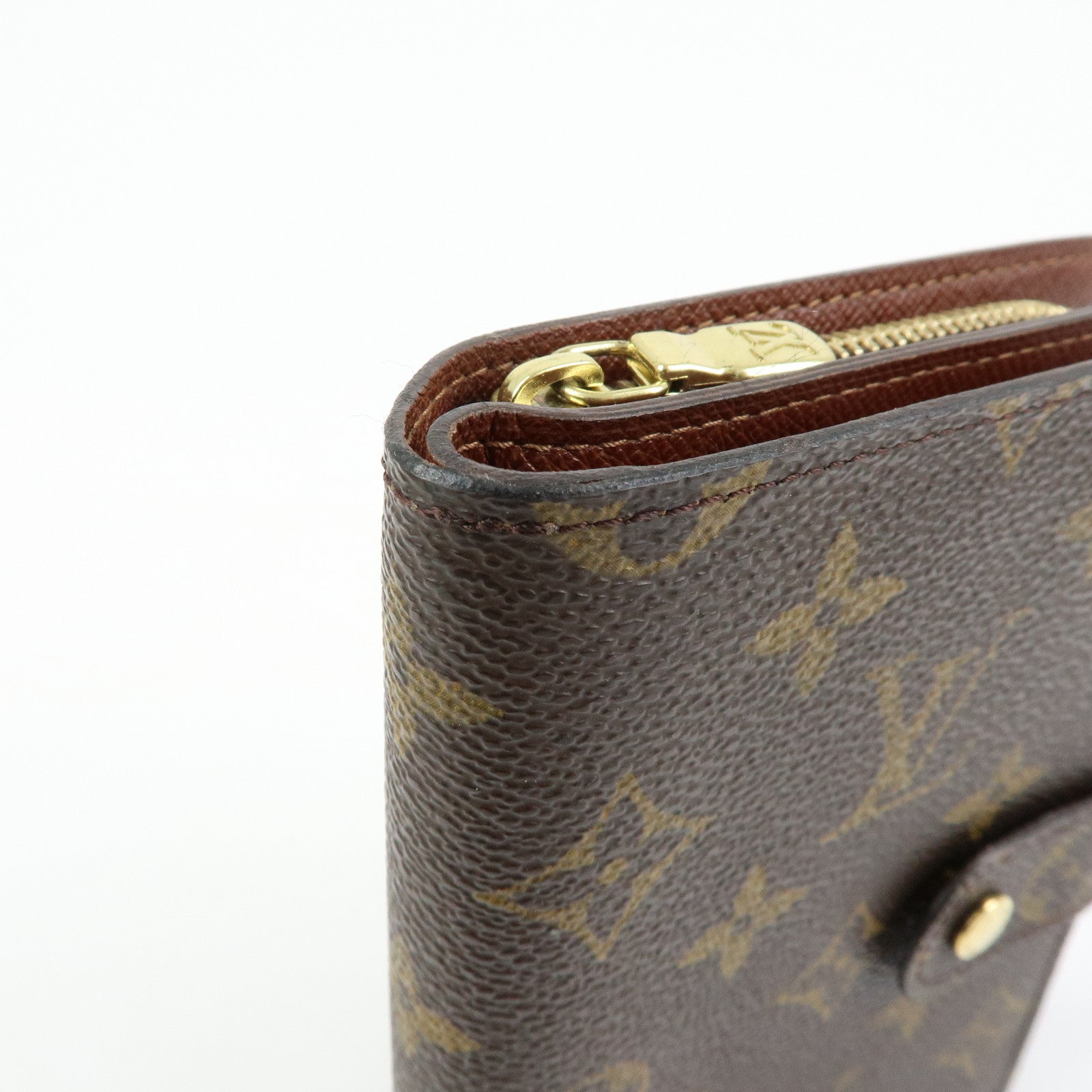 Louis Vuitton Monogram Porte Papier Zip Wallet Brown M61207