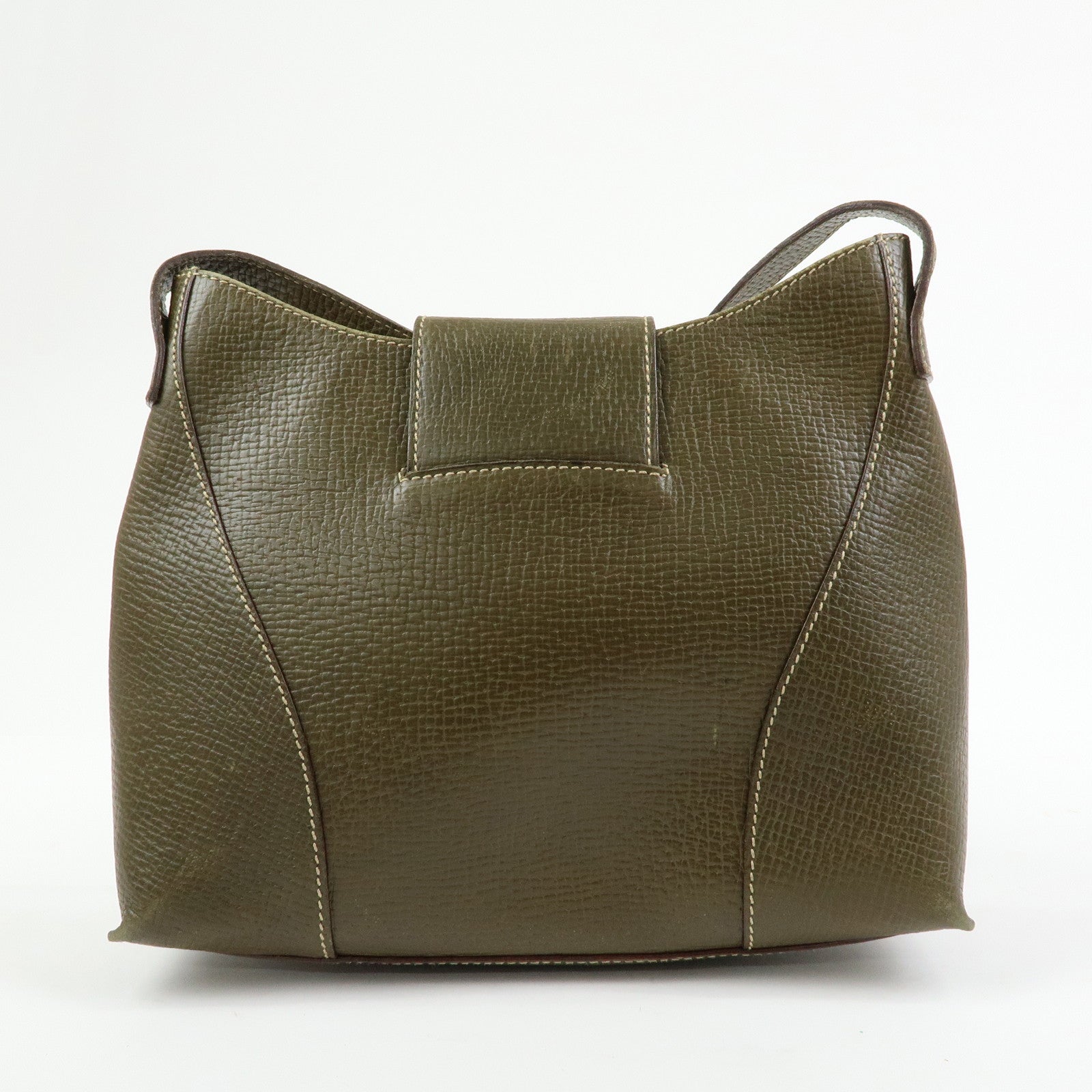 LOEWE Logo Leather Shoulder Bag Crossbody Bag Khaki Green