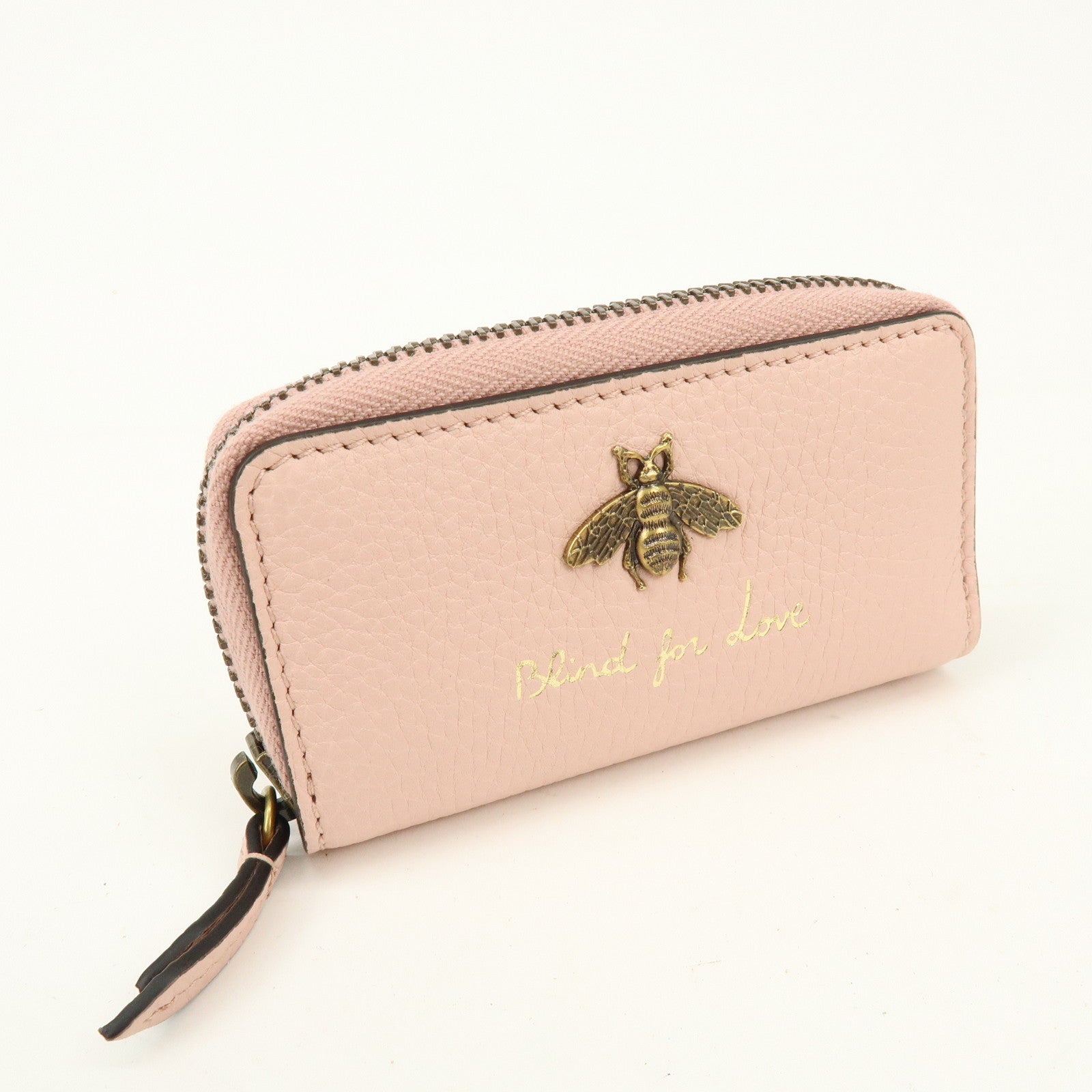 GUCCI Animalier Leather 6 Ring Key Case Key Holder Pink 498096