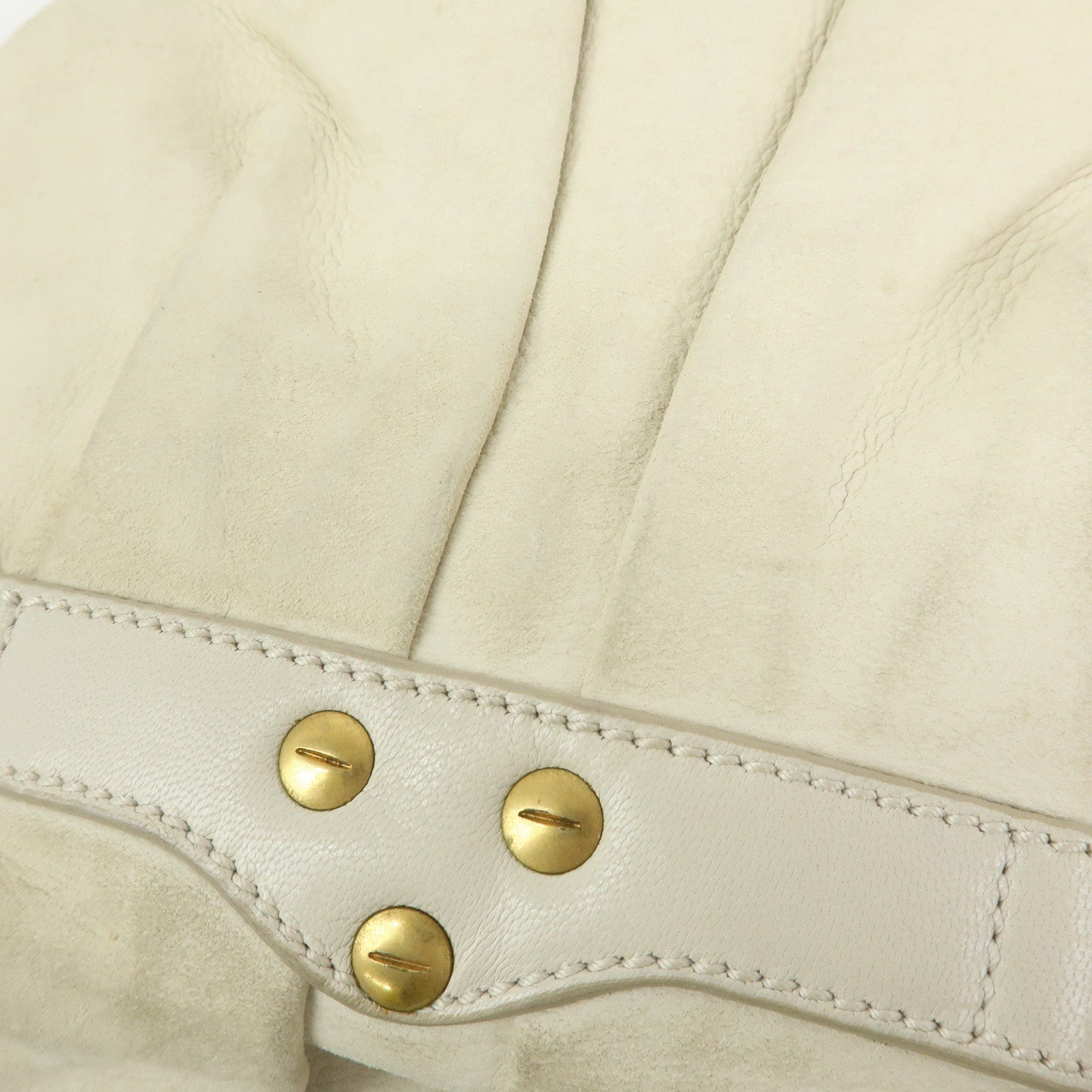 SAINT LAURENT PARIS YSL Ribbon Leather Shoulder Bag Ivory 151216