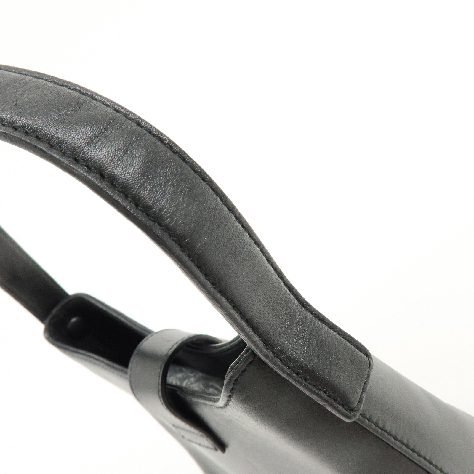 Ferragamo Gancini Leather Hobo Hand Bag Black