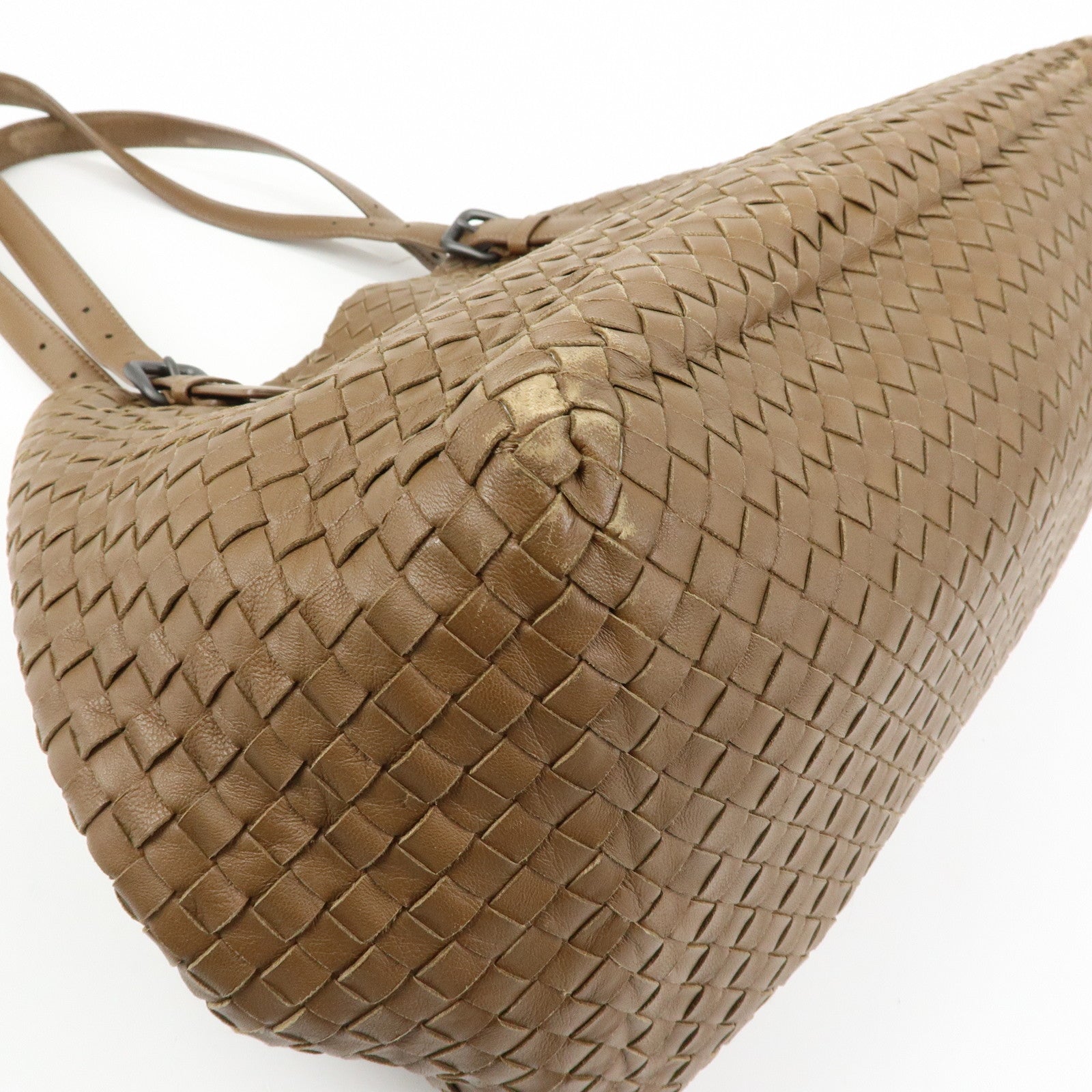 BOTTEGA VENETA Cesta Intrecciato Leather Shoulder Tote Bag Brown