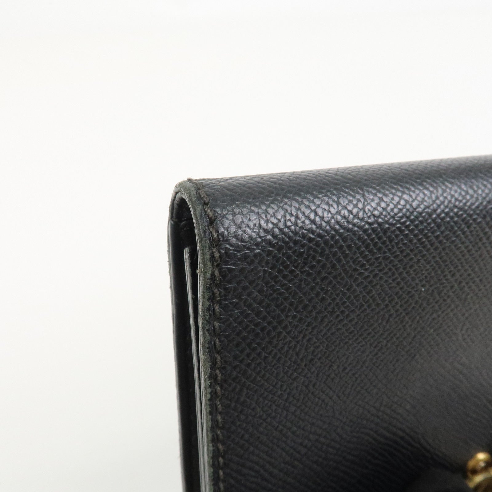 CHANEL COCO Mark Calf Leather Compact Wallet Black