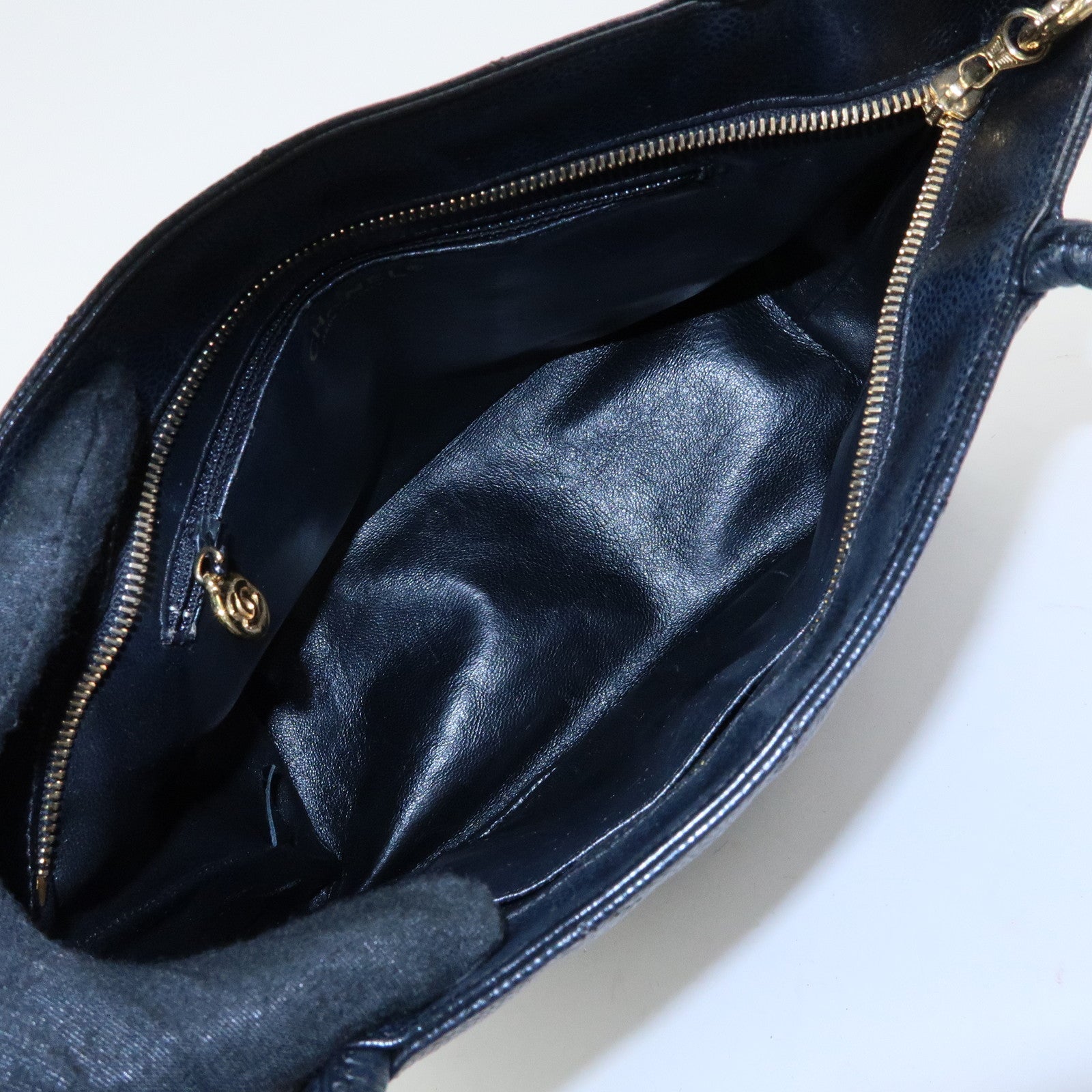 CHANEL Matelasse COCO Mark Medallion Caviar Skin Tote Bag A01804