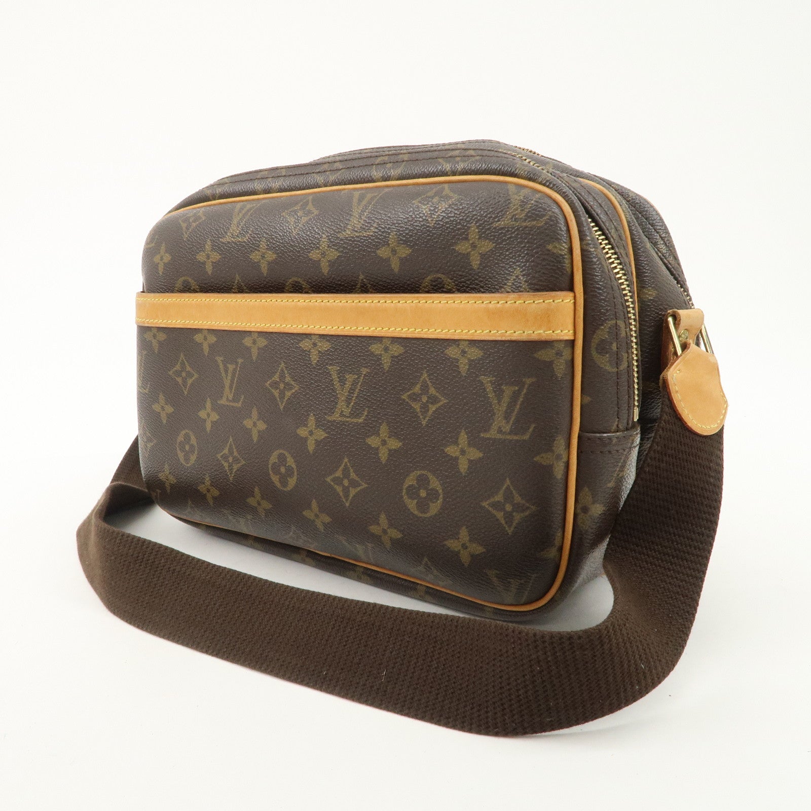 Louis Vuitton Monogram Reporter PM Shoulder Bag Brown M45254 Used