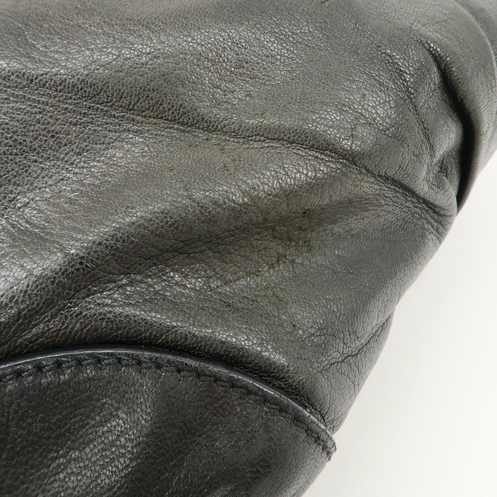 CELINE Bitter Sweet Leather Shoulder Bag Hand Bag Black Used