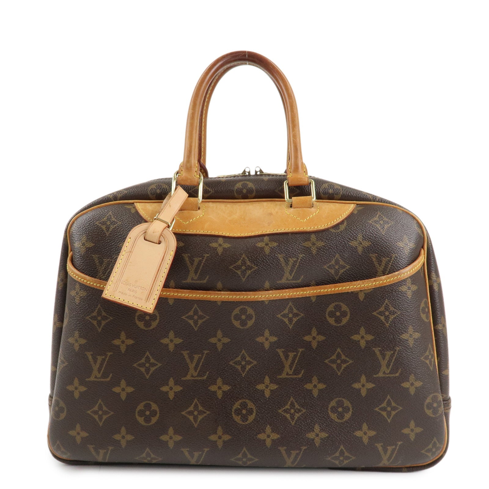Louis Vuitton Leather Canvas Monogram Deauville Hand Bag M47270 Used