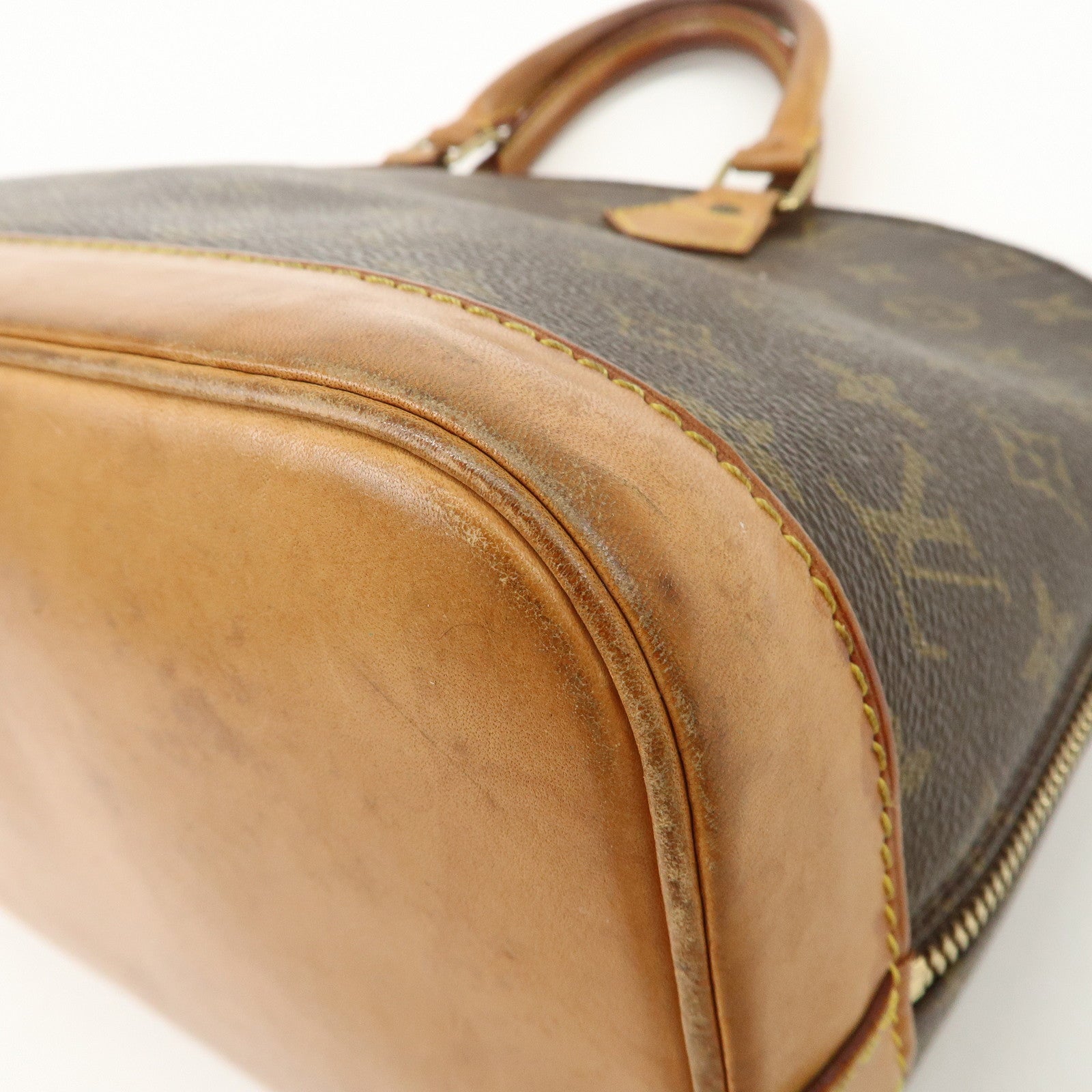 Louis Vuitton Monogram Alma Hand Bag Brown M51130 Used