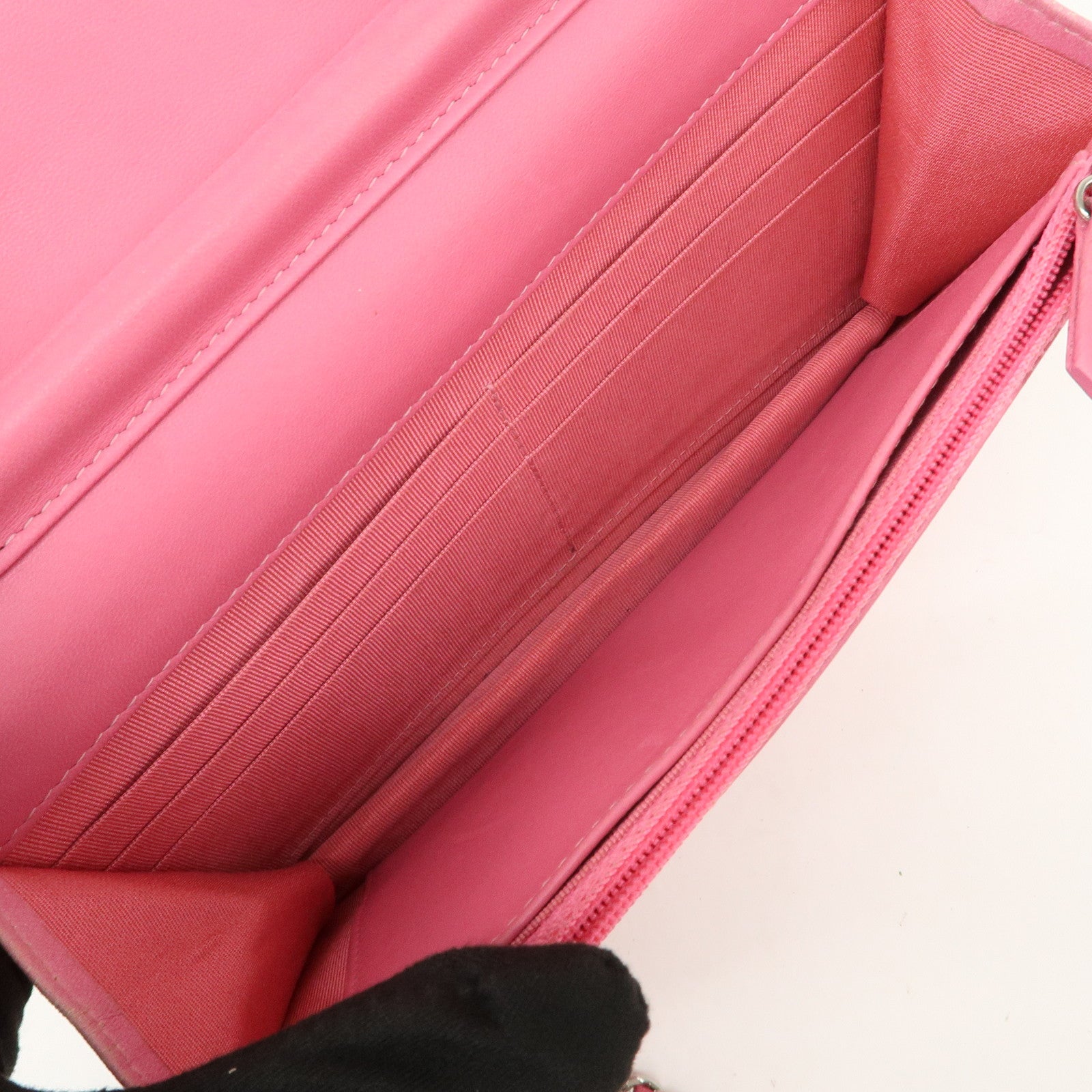 CHANEL Matelasse Leather COCO Mark Chain Shoulder Bag Pink Used