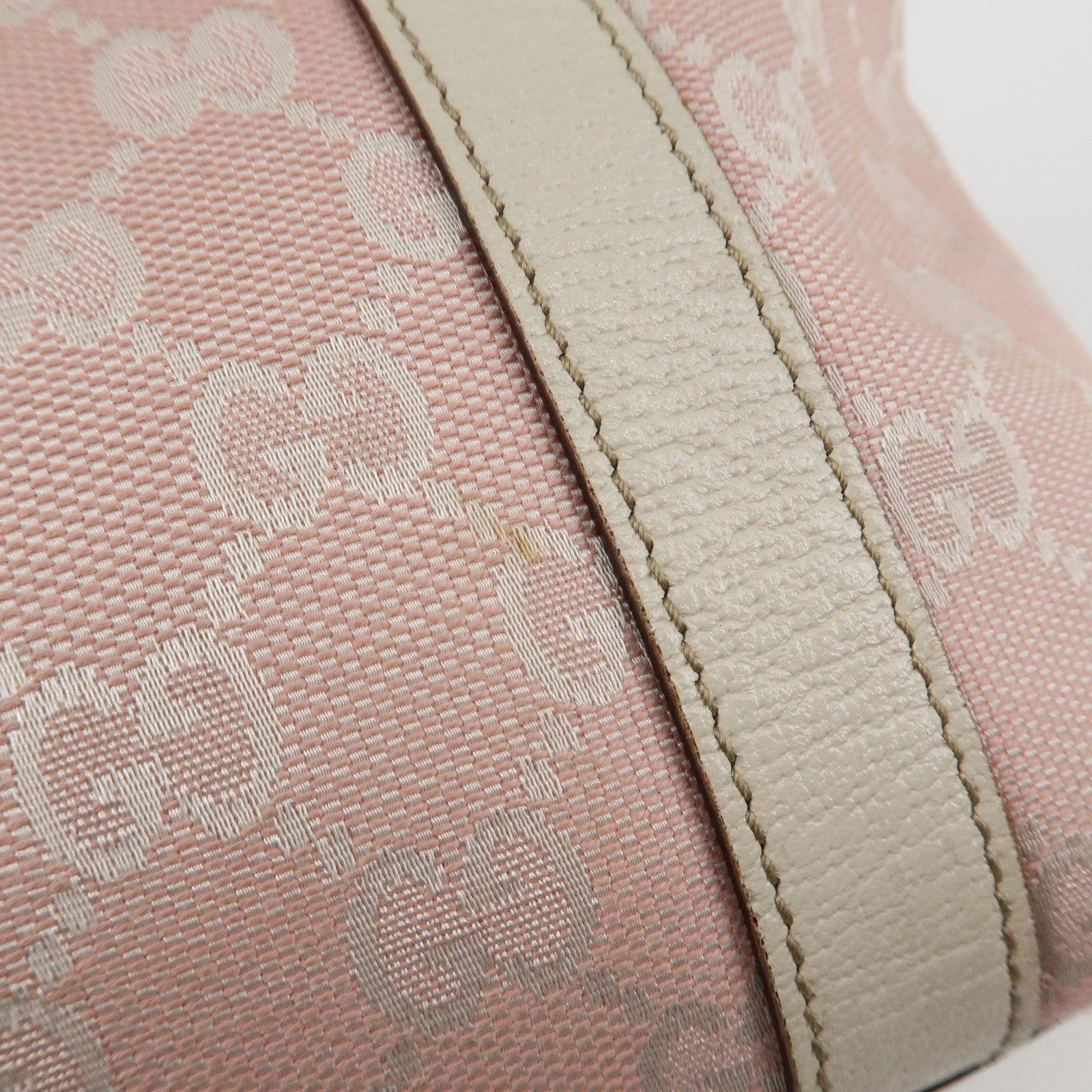 GUCCI Abbey GG Canvas Leather Mini Tote Bag Hand Bag Pink Used