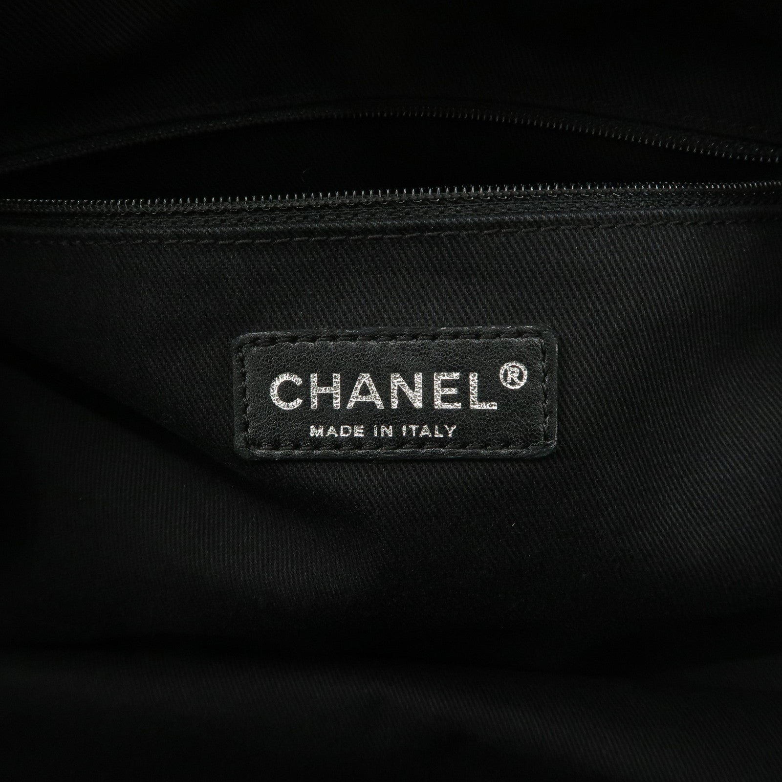 CHANEL Matelasse Leather COCO Mark Boston Bag Ivory Used