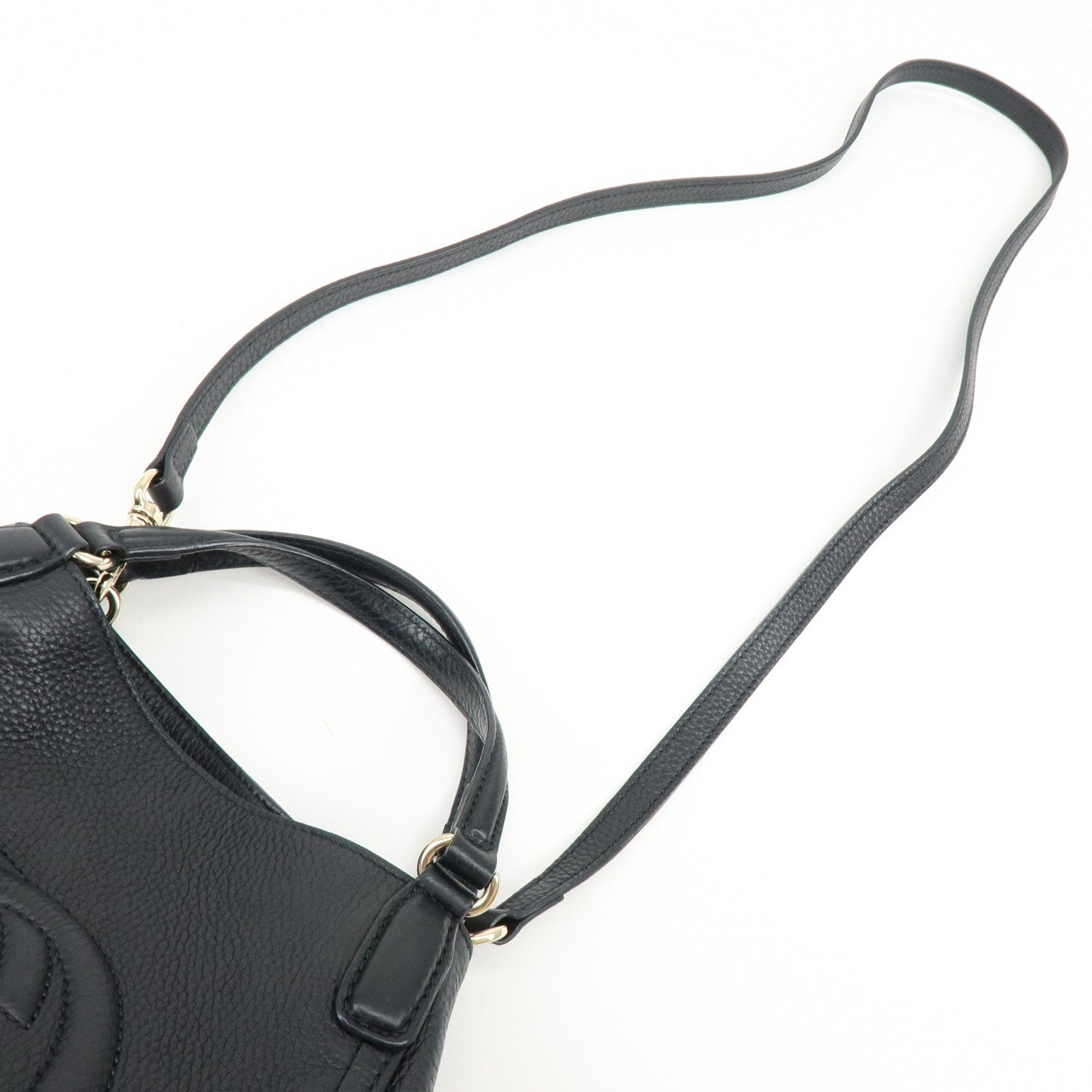 GUCCI SOHO Interlocking G 2Way Bag Hand Shoulder Bag Black 336751