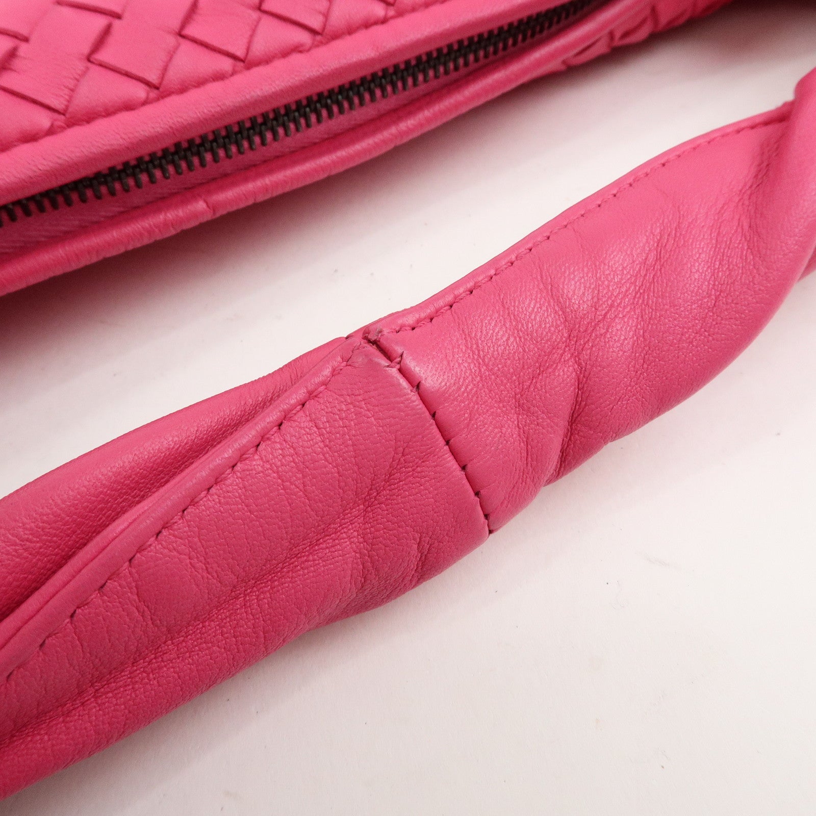 BOTTEGA VENETA Intrecciato Hobo Lamb Skin Shoulder Hand Bag 115653