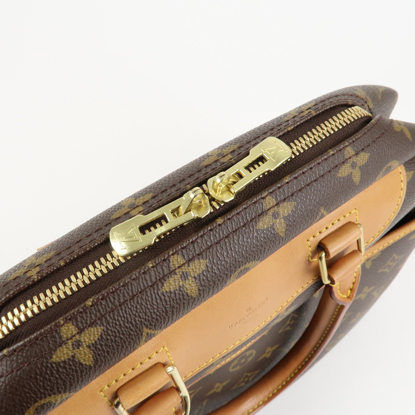 Louis Vuitton Monogram Deauville Hand Bag Brown M47270 Used
