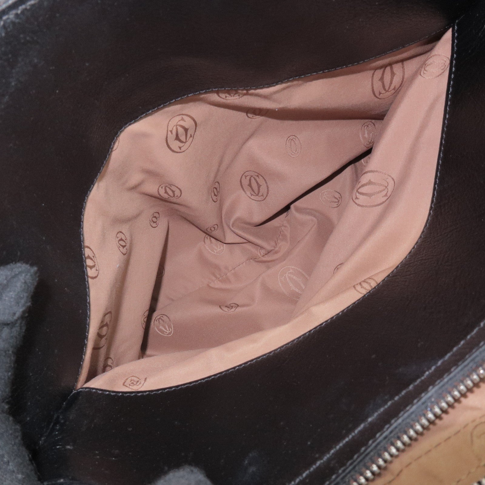 Cartier Must de Cartier Leather Hand Bag Tote Bag Black
