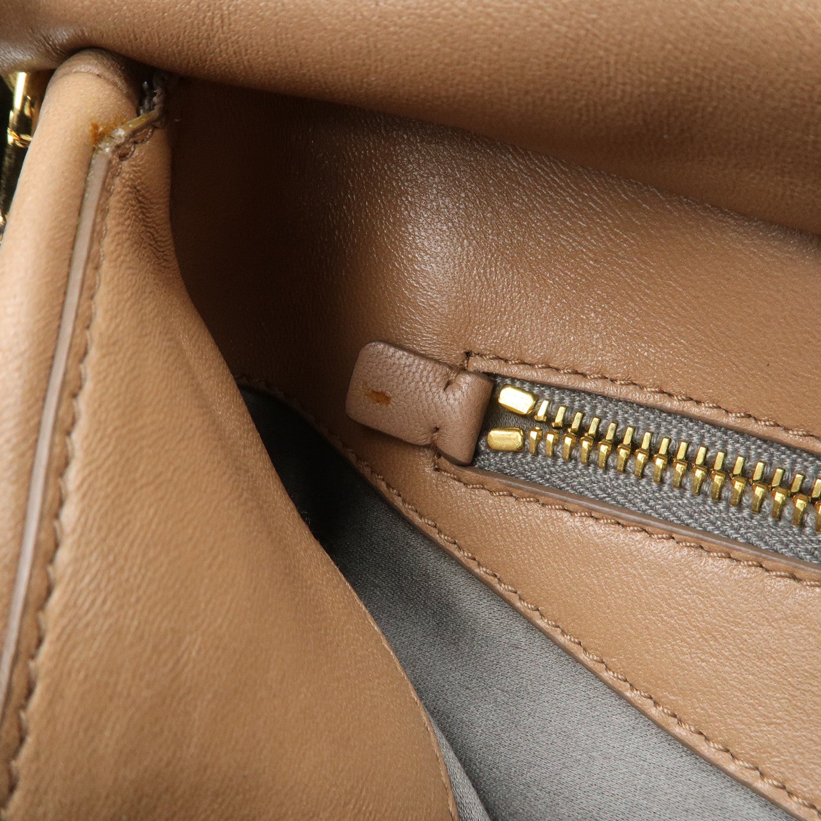 MIU MIU Leather 2Way Chain Shoulder Bag Clutch Bag Brown