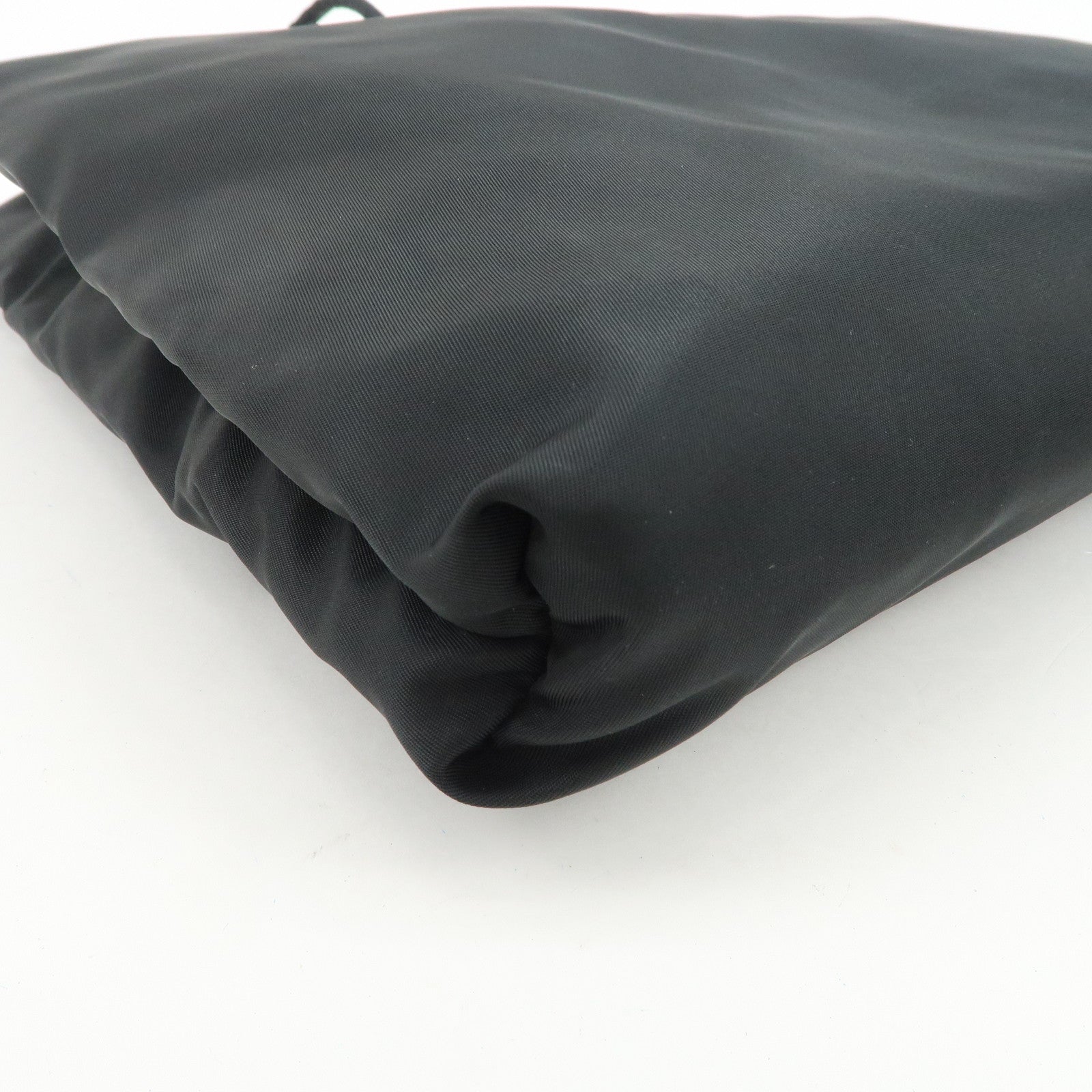 PRADA Triangle Logo Nylon Tote Bag Hand Bag Black B9024