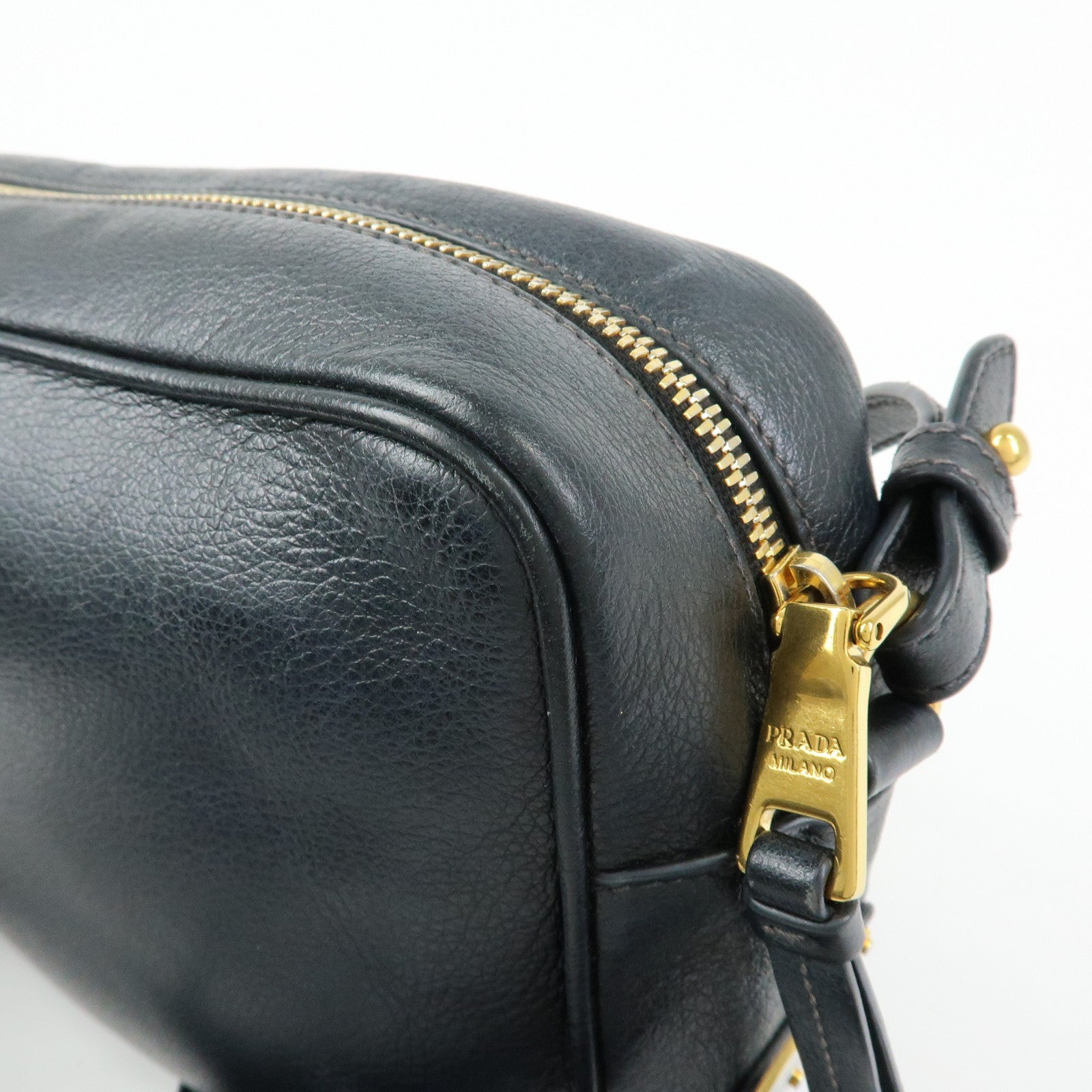 PRADA Triangle Logo Calf Leather Shoulder Bag Crossbody Bag 1BH089