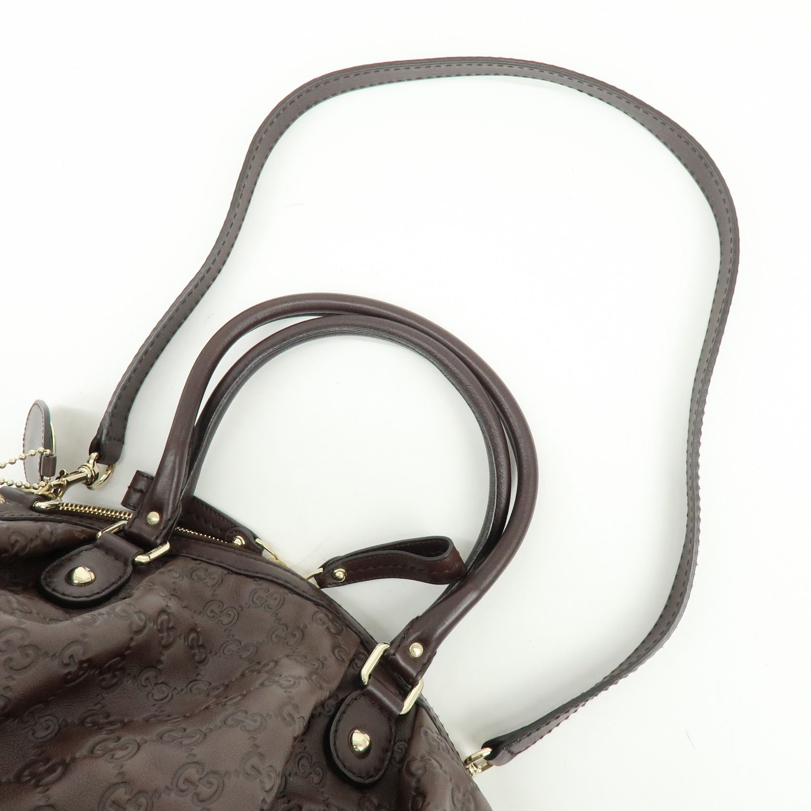 GUCCI Sukey Interlocking G Guccissima Leather 2WAY Bag Brown 223974