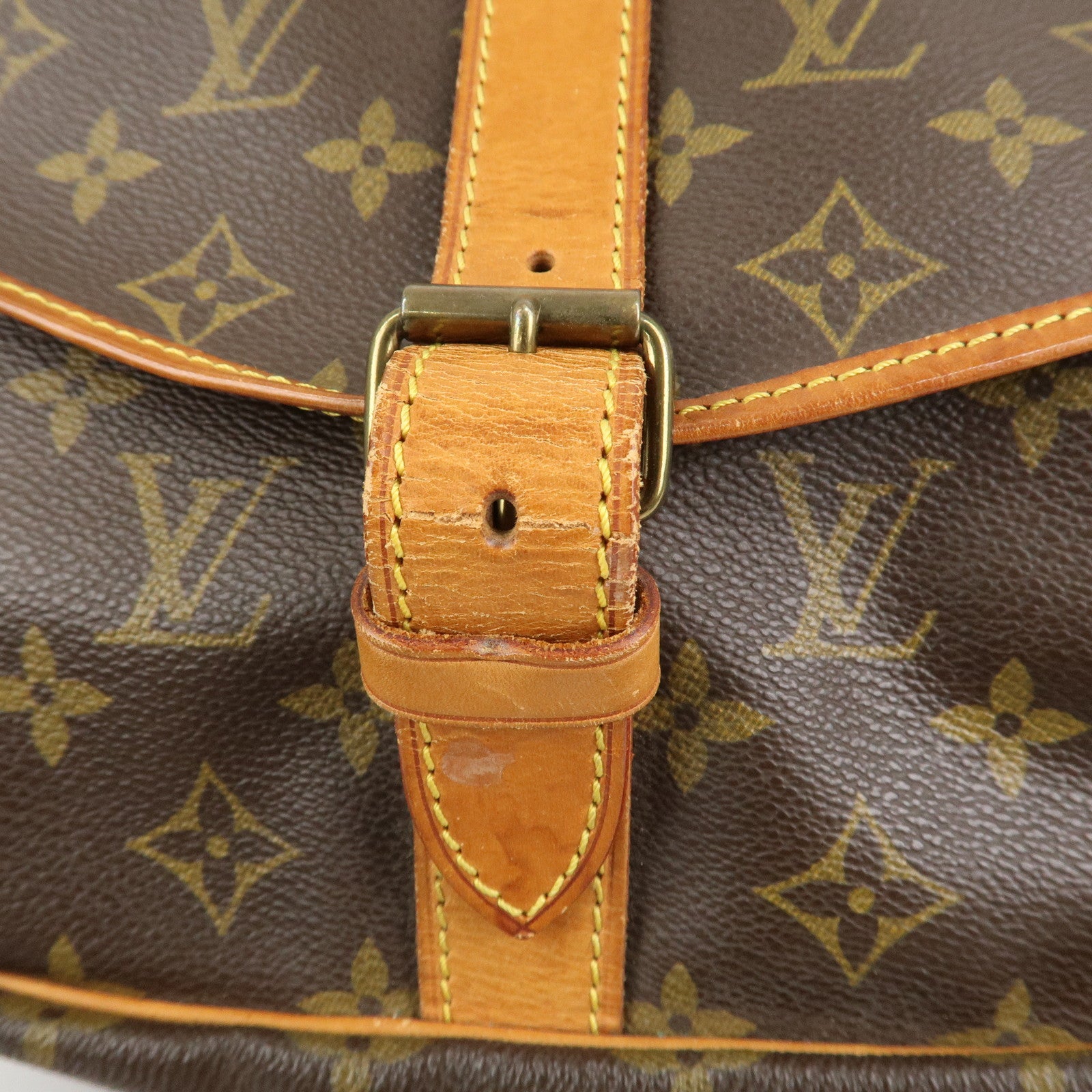 Louis Vuitton Monogram Saumur 35 Shoulder Bag Brown M42254