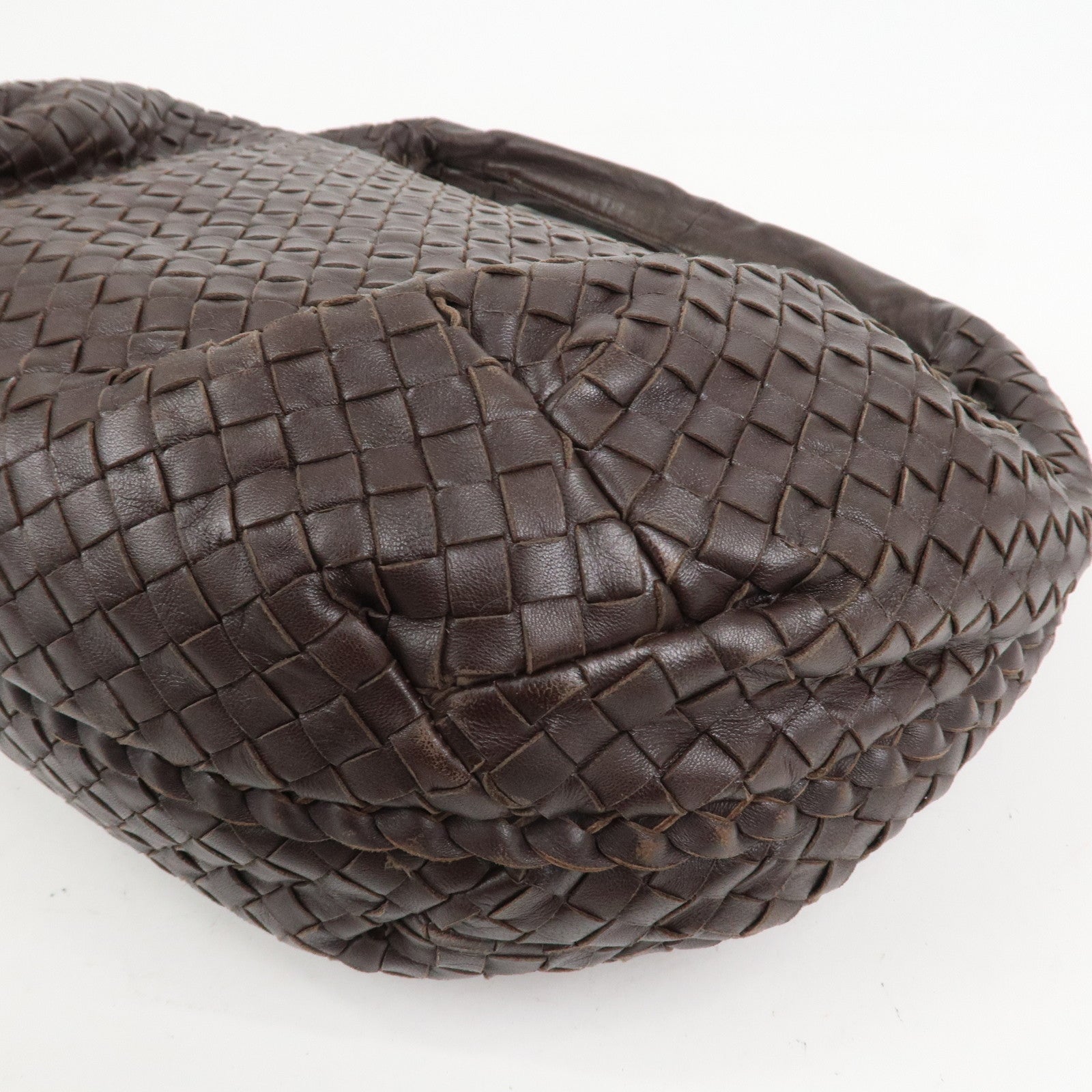 BOTTEGA VENETA Intrecciato Leather Hobo Shoulder Bag Brown 232499