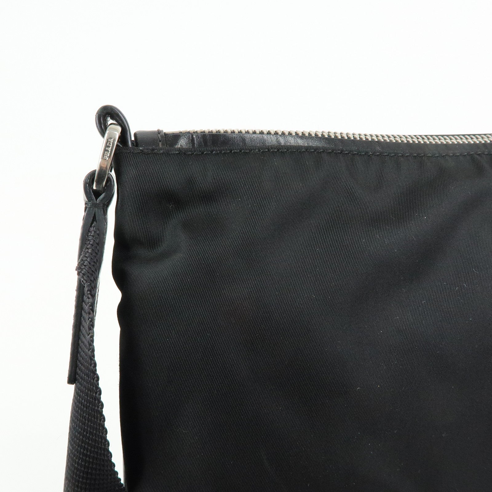 PRADA Triangle Logo Nylon Shoulder Crossbody Bag Black BT0326