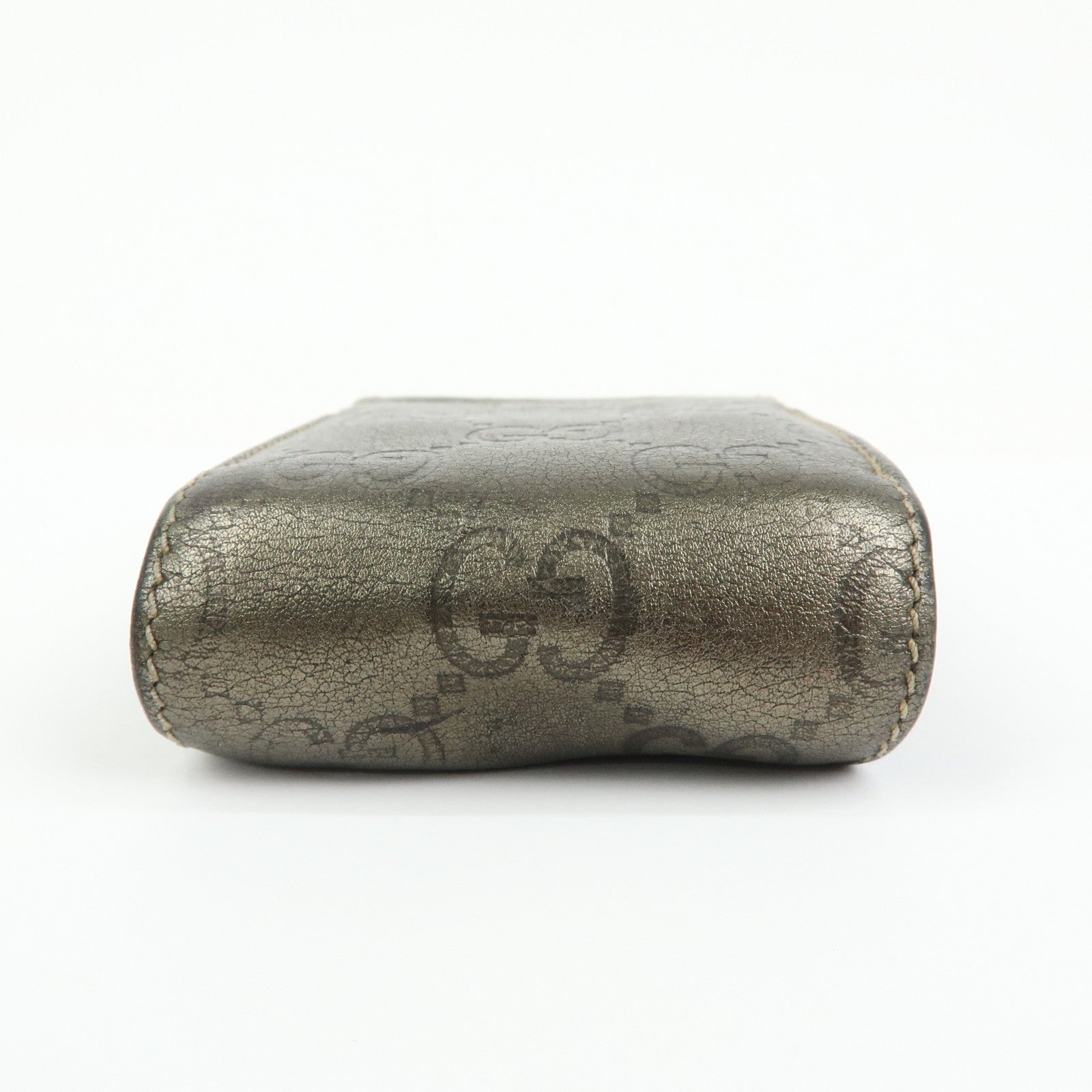 GUCCI Guccissima Leather Cigarette Case Gunmetal 181716