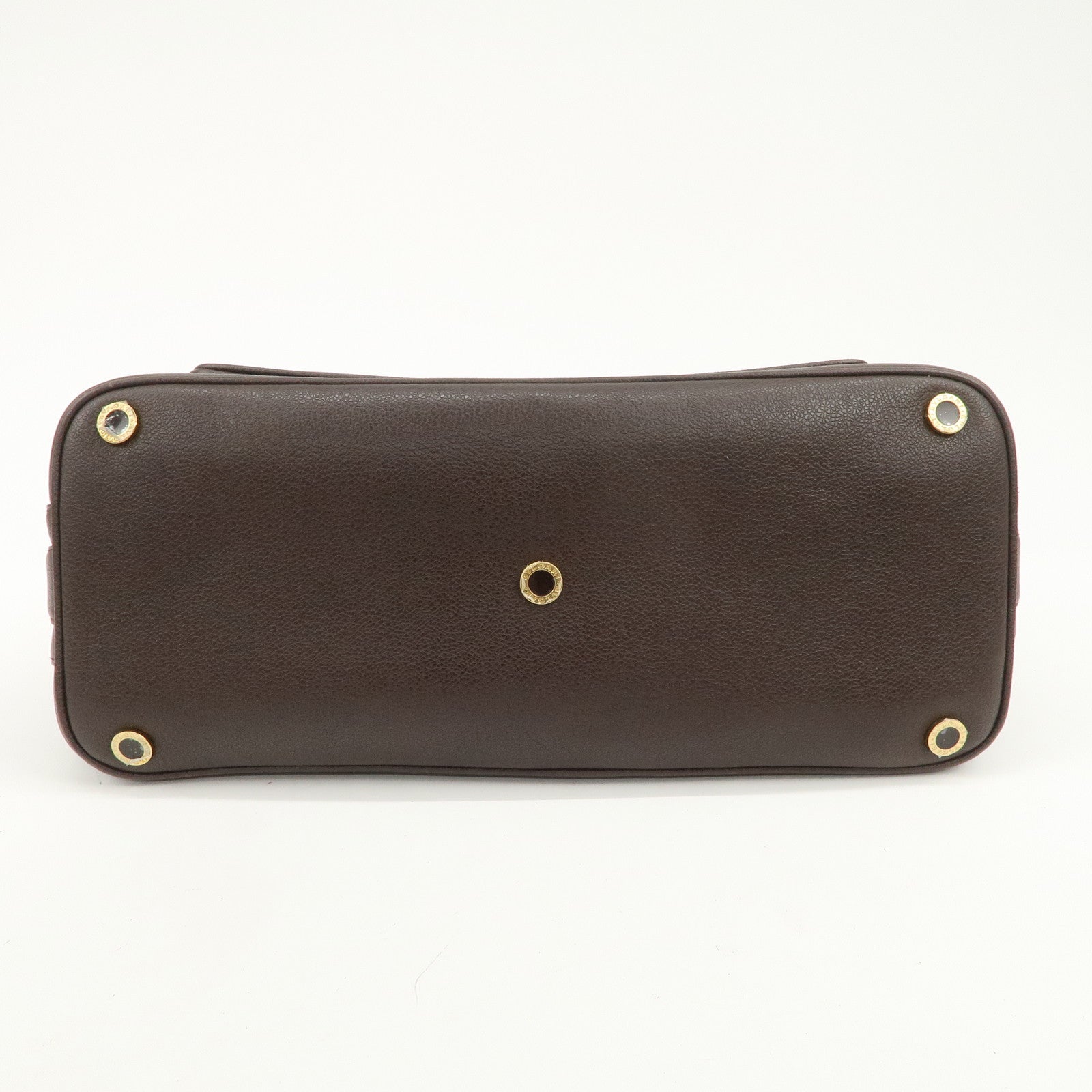 BVLGARI B-zero1 Leather Shoulder Bag Hand Bag Dark Brown