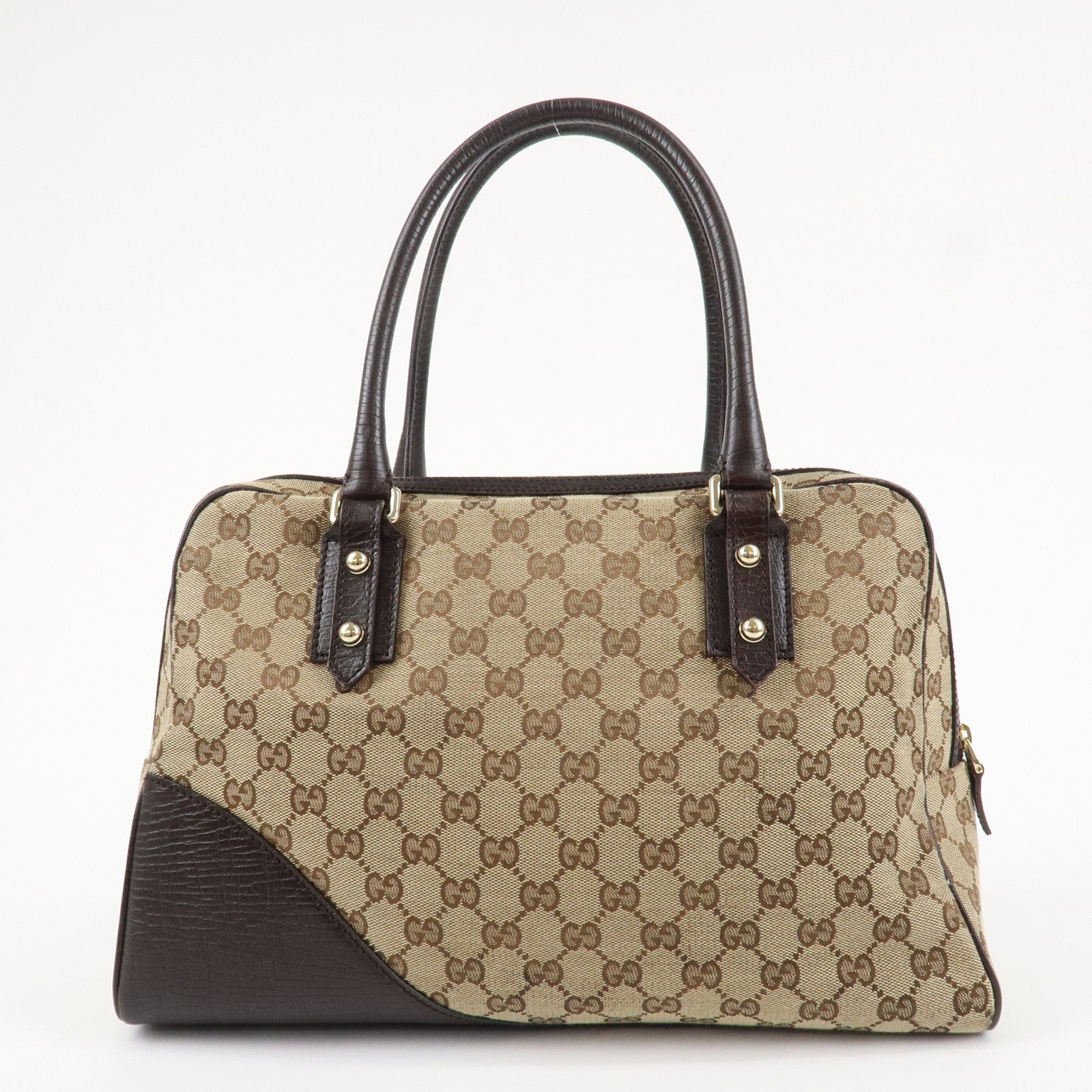 GUCCI Horsebit Sherry GG Canvas Leather Shoulder Bag Beige Brown 141503 Used