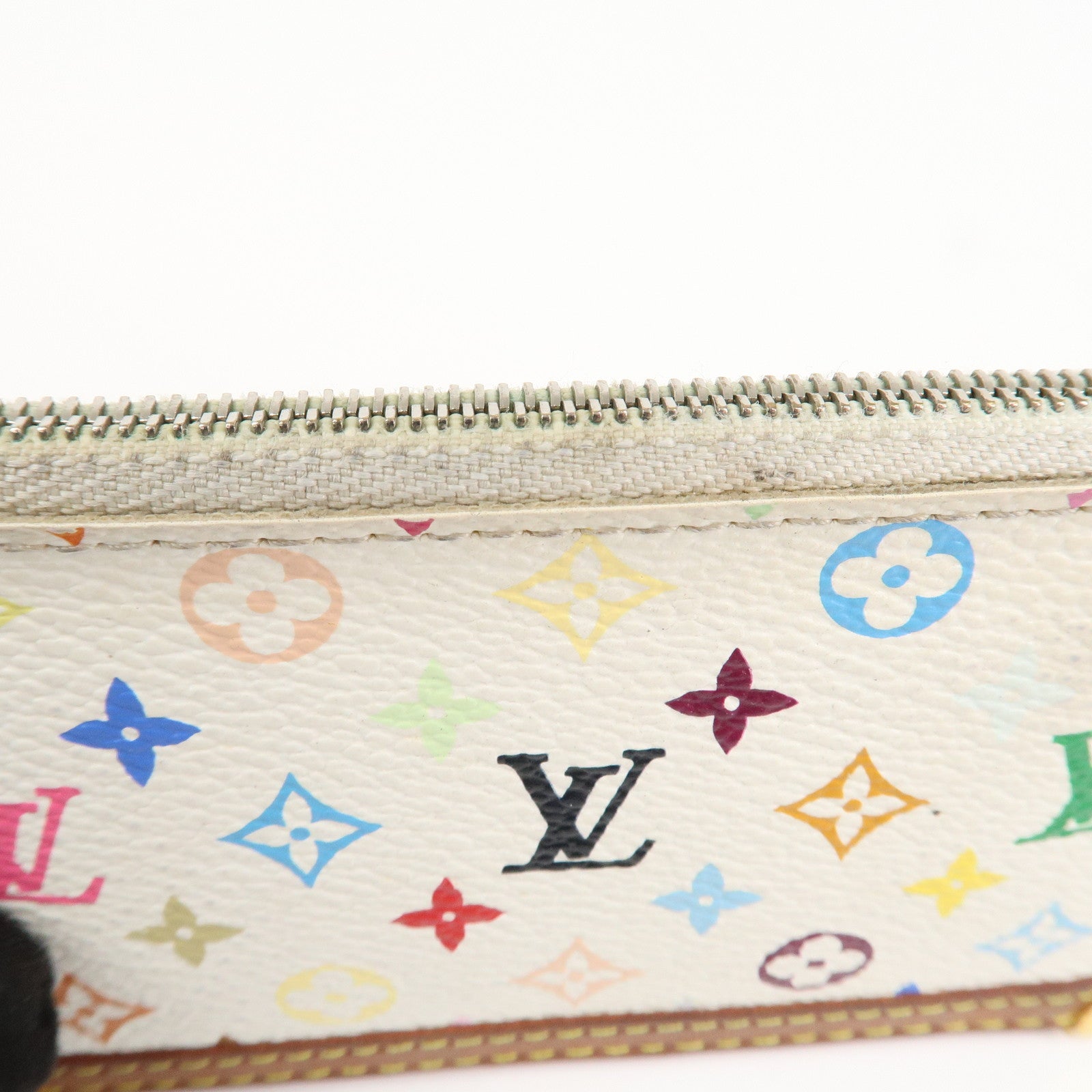 Louis Vuitton Monogram Multicolor Pochette Cles Blanc M92655 Used
