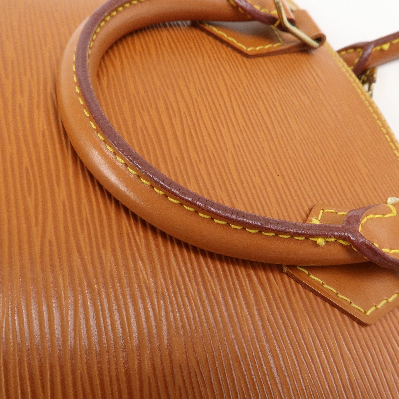 Louis Vuitton Epi Alma Hand Bag Zipang Gold M54148