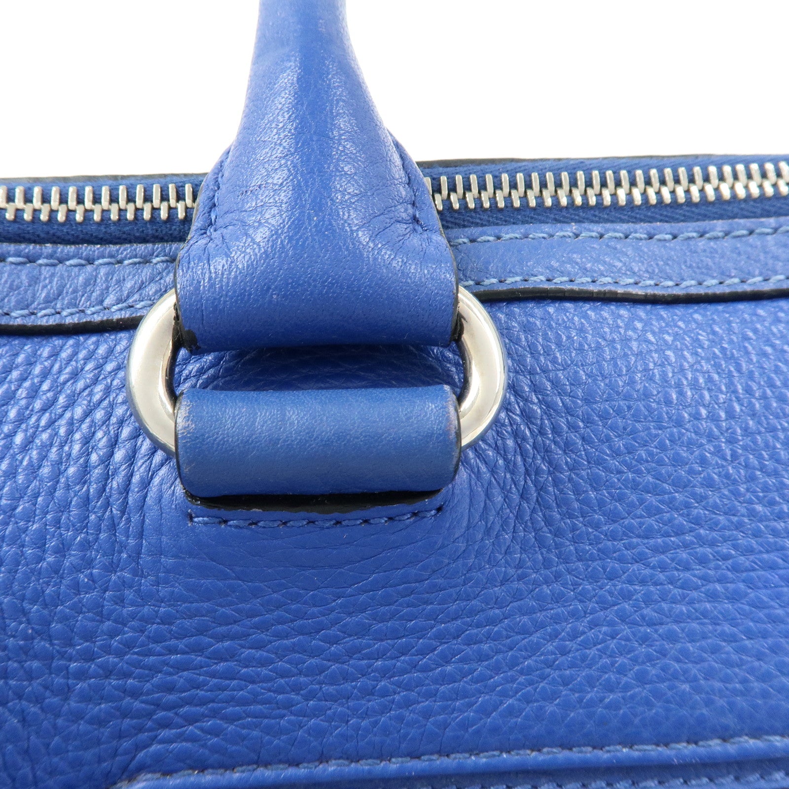 PRADA Vitello Dino Leather 2Way Bag Shoulder Bag Blue BL0805