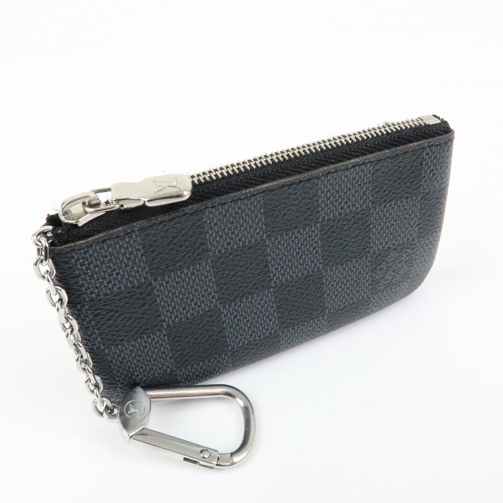 Louis Vuitton Damier Graphite Pochette Cles Coin Case Black N60155