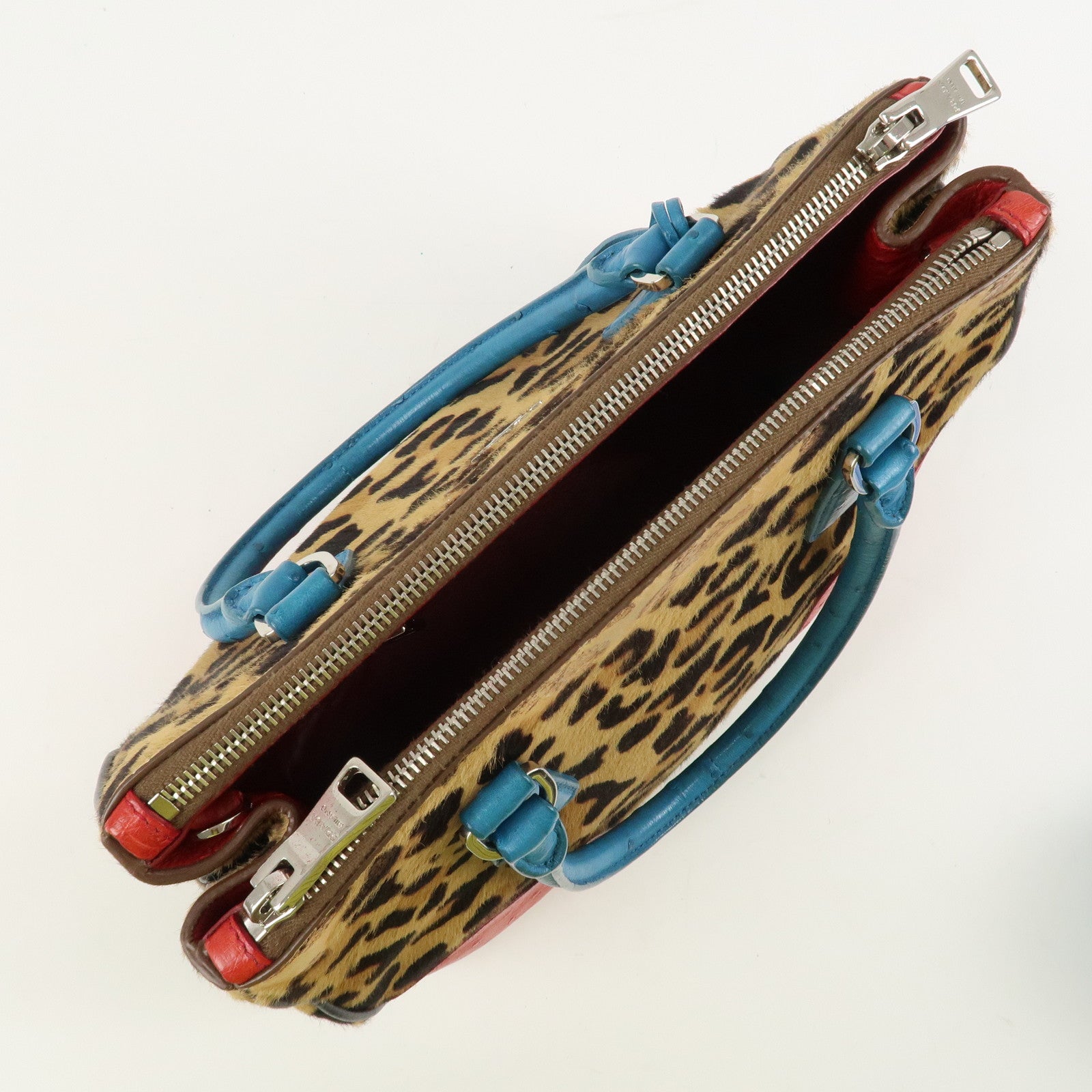 PRADA Galleria Triangle Logo Unborn Calf Leather 2Way Bag 1BA863 Used