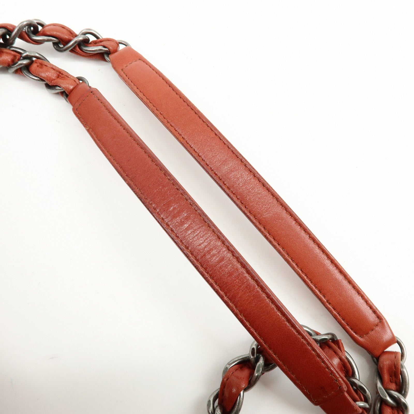 CHANEL Matelasse COCO Mark Lamb Skin Shoulder Bag Red