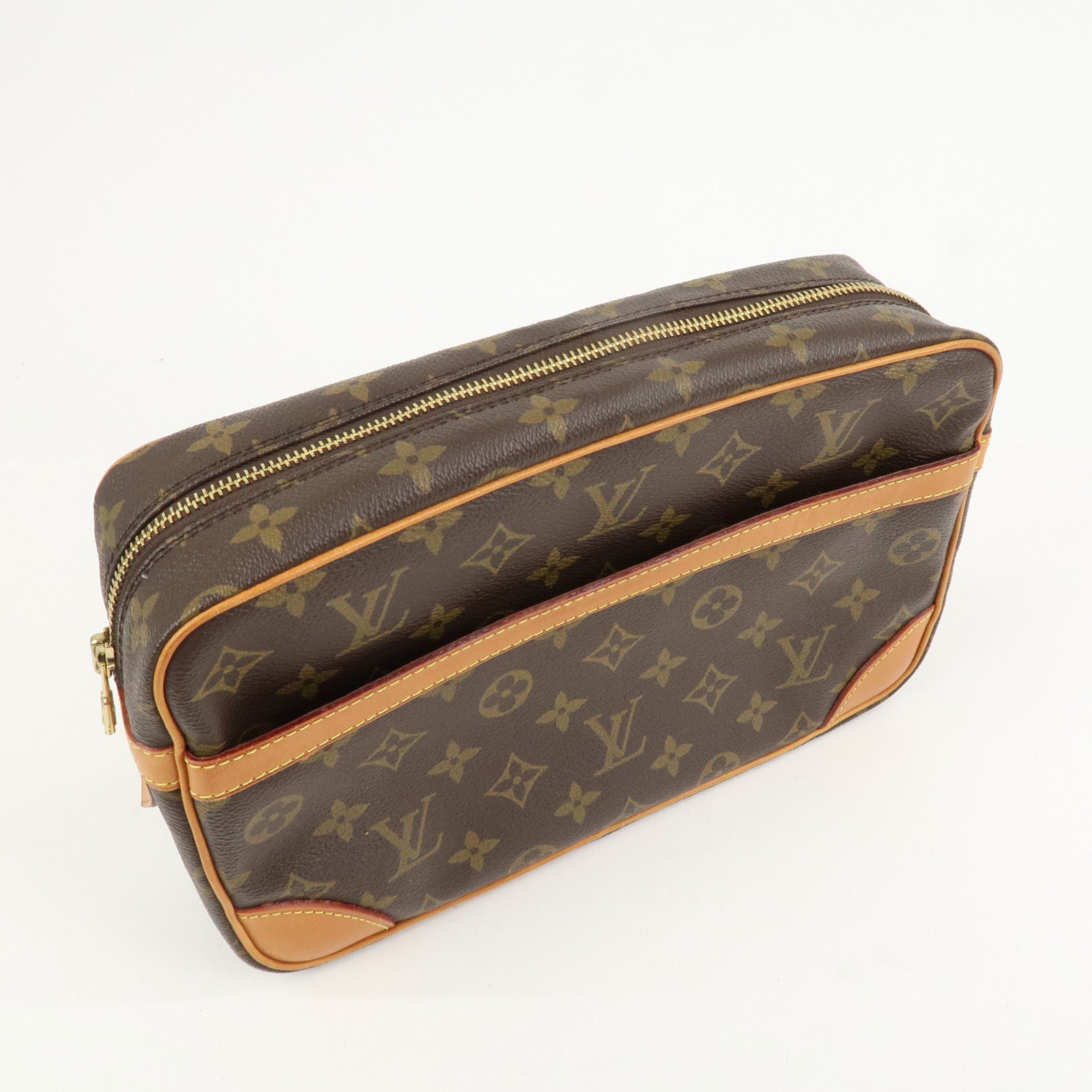 Louis Vuitton Monogram Compiegne 28 Pouch Clutch Bag Brown M51845
