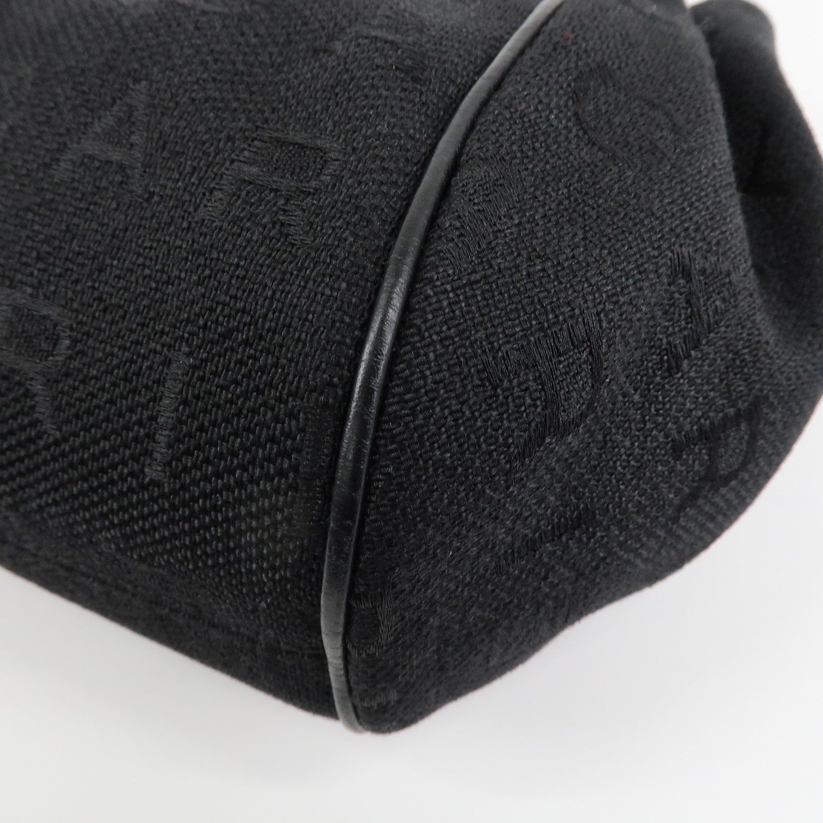 BVLGARI Logo Mania Leather Canvas Tote bag Hand Bag Black Used