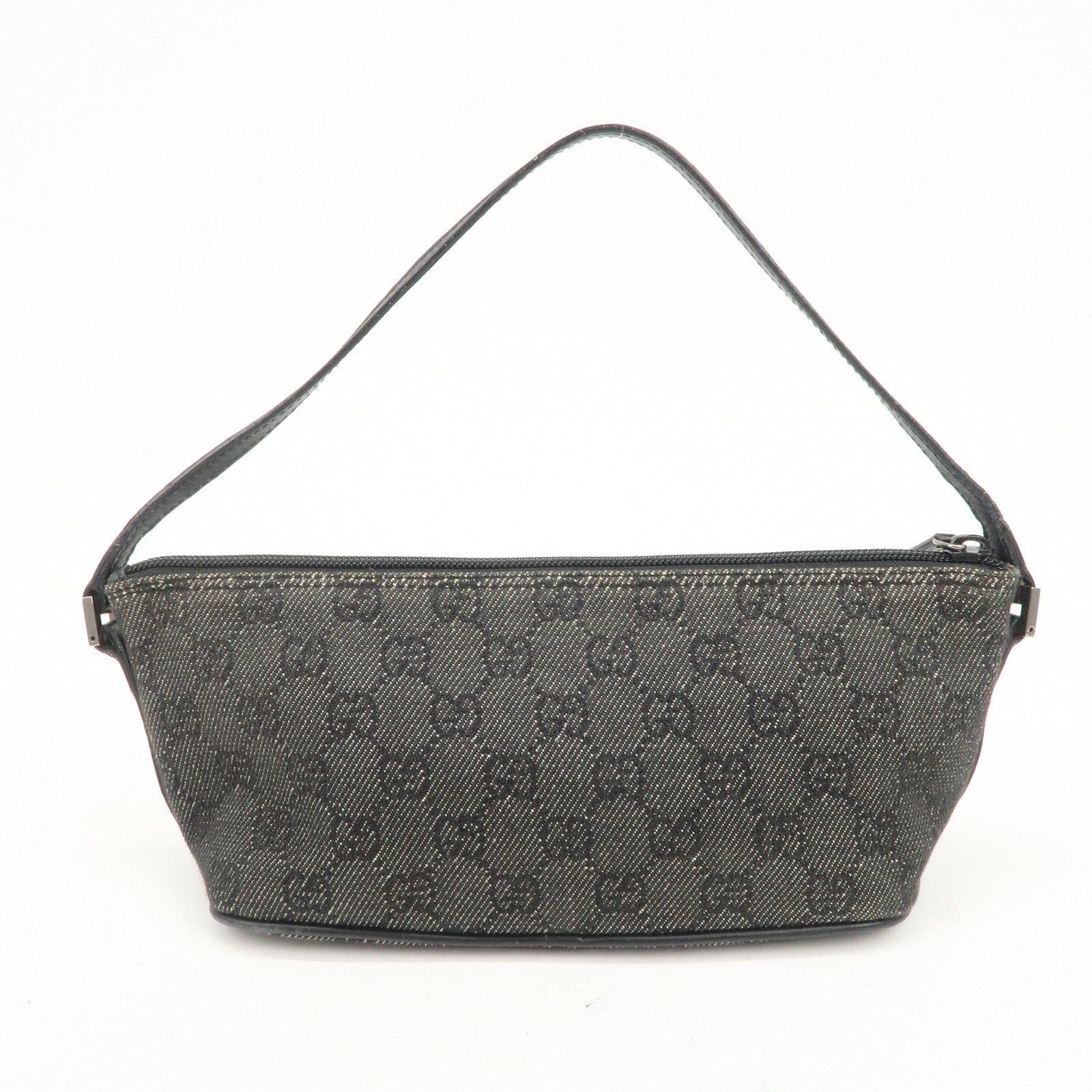 GUCCI Boat Bag GG Canvas Leather Accessory Poach Hand Bag 07198