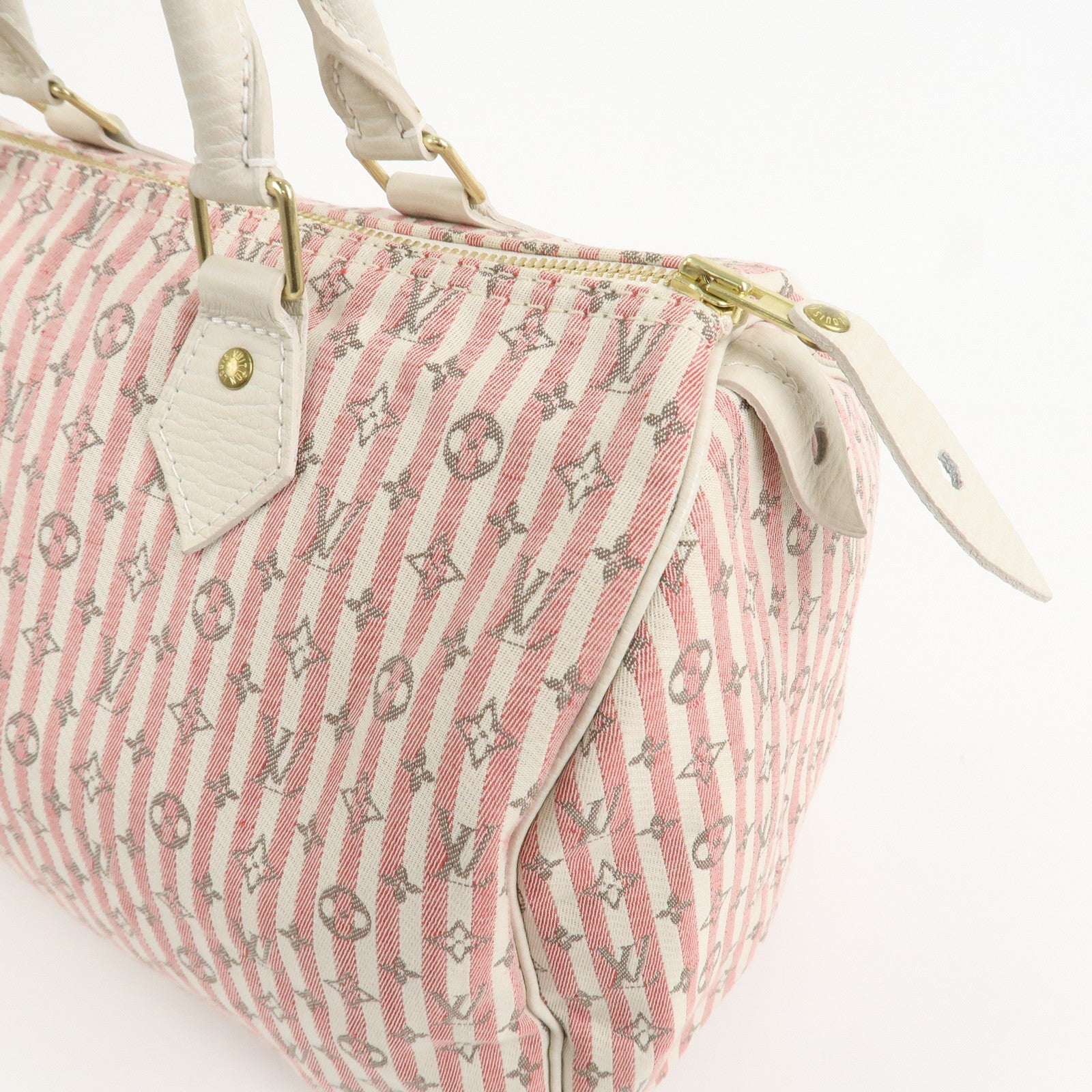 Louis Vuitton Monogram Mini Lin Speedy 30 Boston Bag Rouge M95501