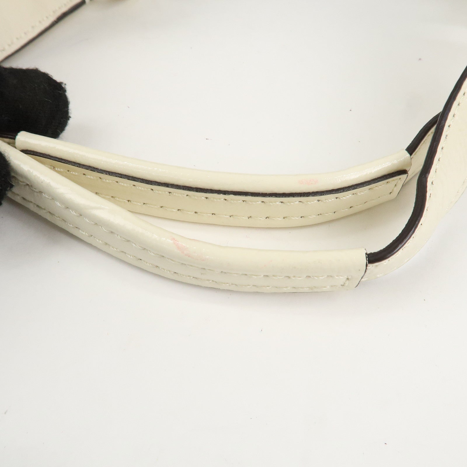 COACH Ashley Canvas Patent Leather Dot Op Art Hobo Bag Beige F21920 Used